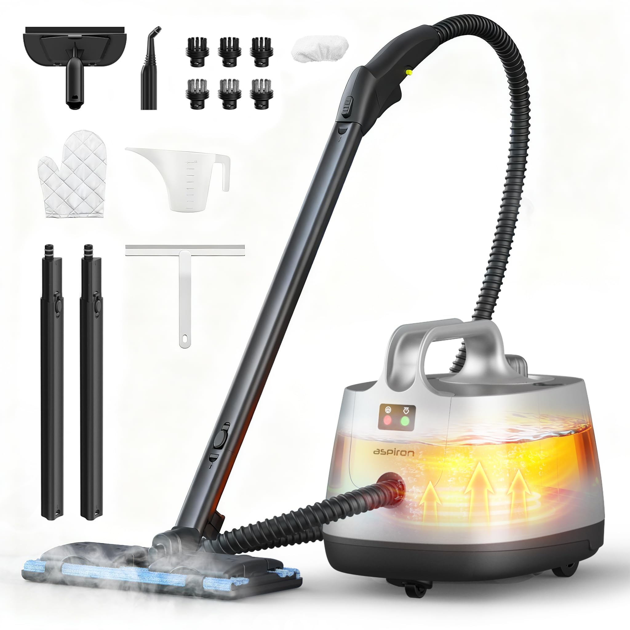 Aspiron Steam Cleaner, 293F 58 PSI High Pressure Handheld Steam Mop