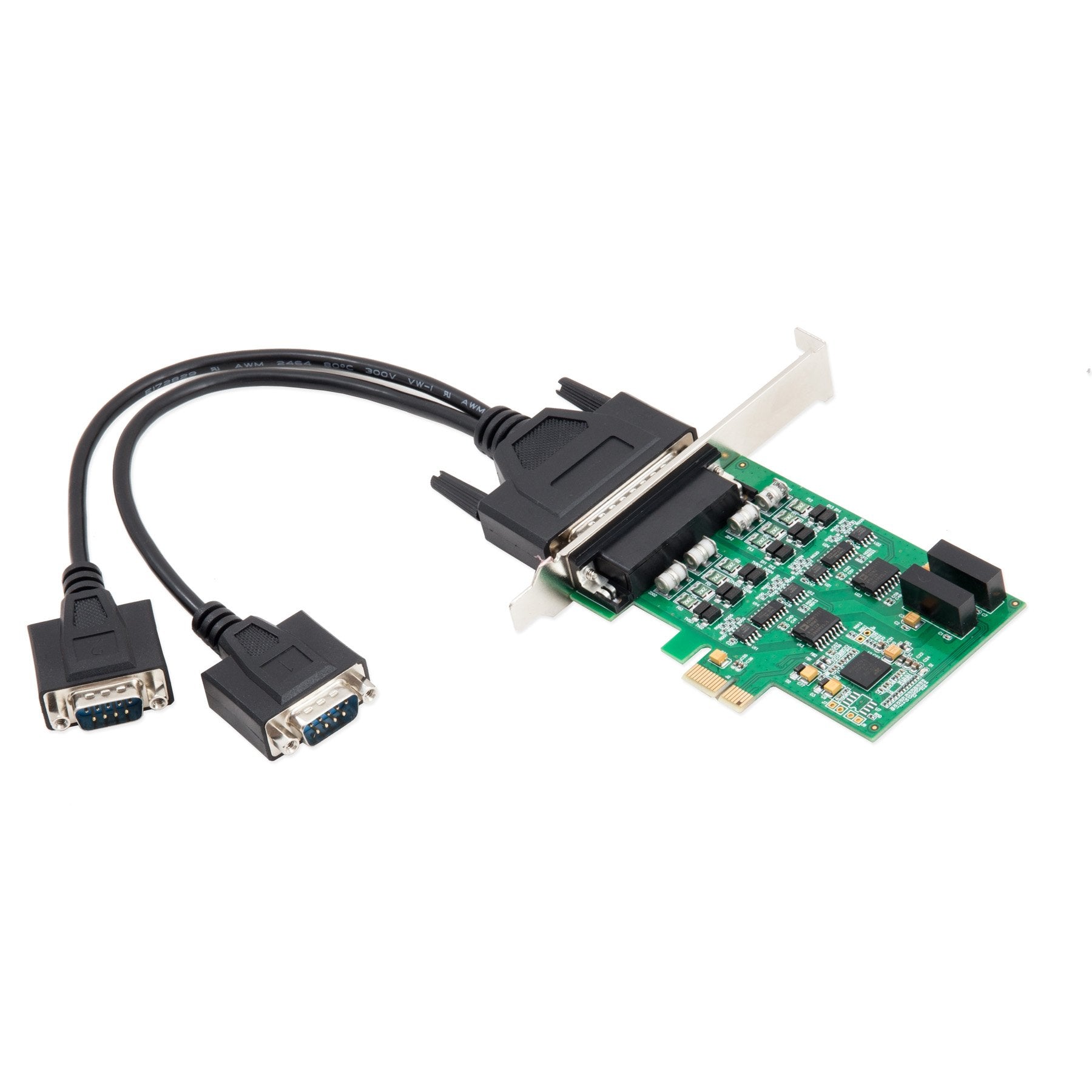 PCIe 2.0 4x Port Serial RS-422/485 Card, Support up to x16 Lane, Fan-Out Cable, Exar XR17V352 Chipset