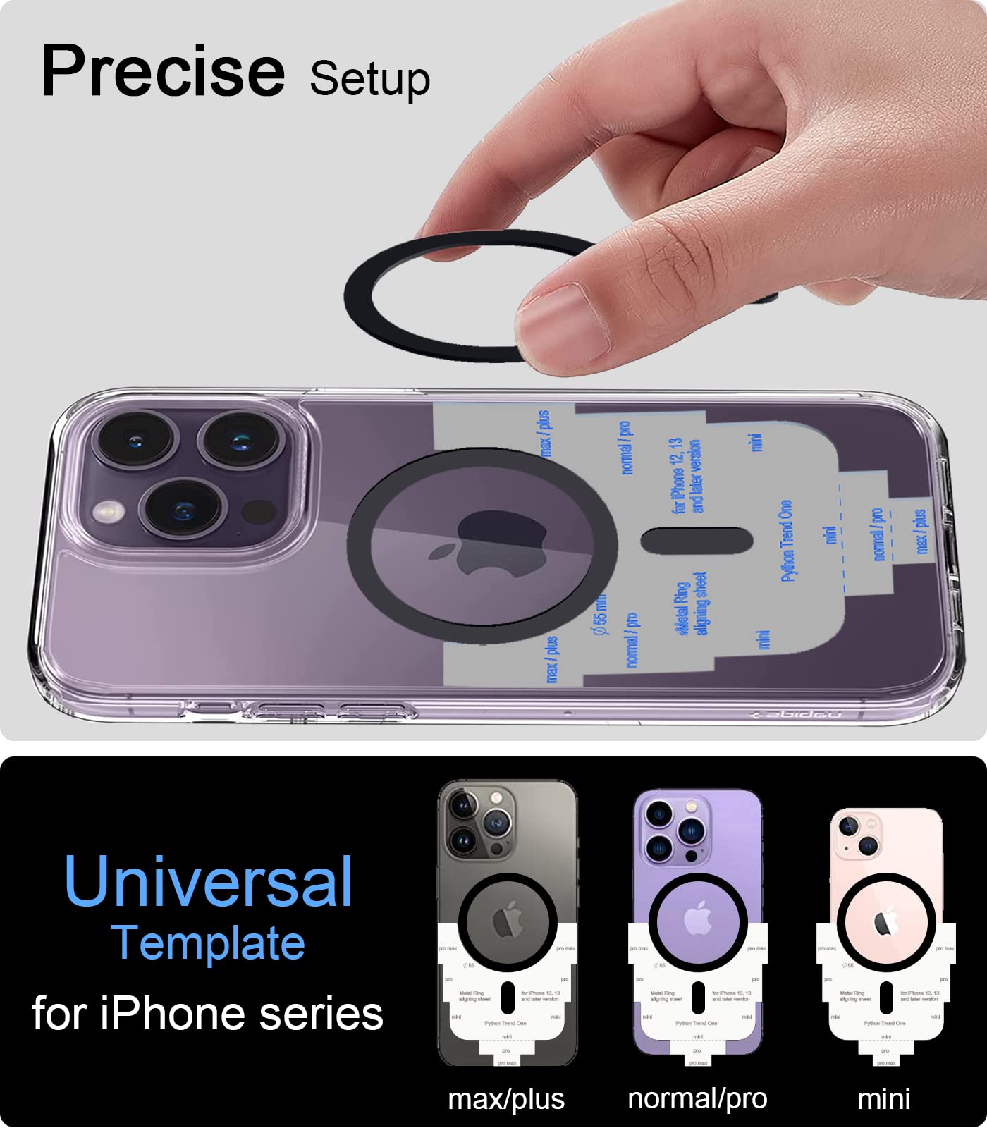 Metal Ring Adhesive Compatible With Magsafe Sticker Designed For Iphone 12 13 14 15 16 Phone Case Converter Kit Accessories, Mag