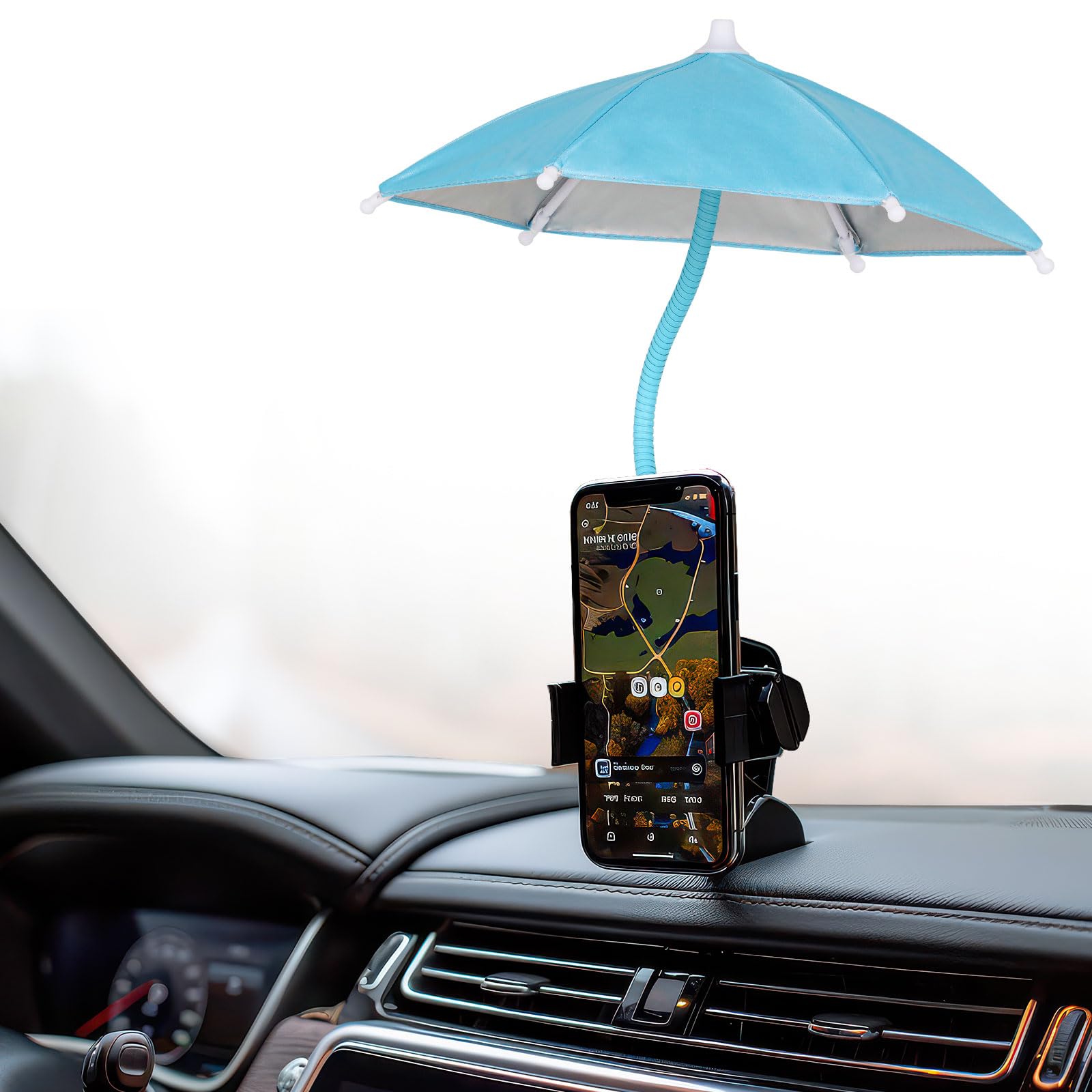 AMUSIGHT Phone Umbrella for Sun, Universal Adjustable Umbrella Phone Shade with Strong Suction Cup,Outdoor Anti-Reflective Glare