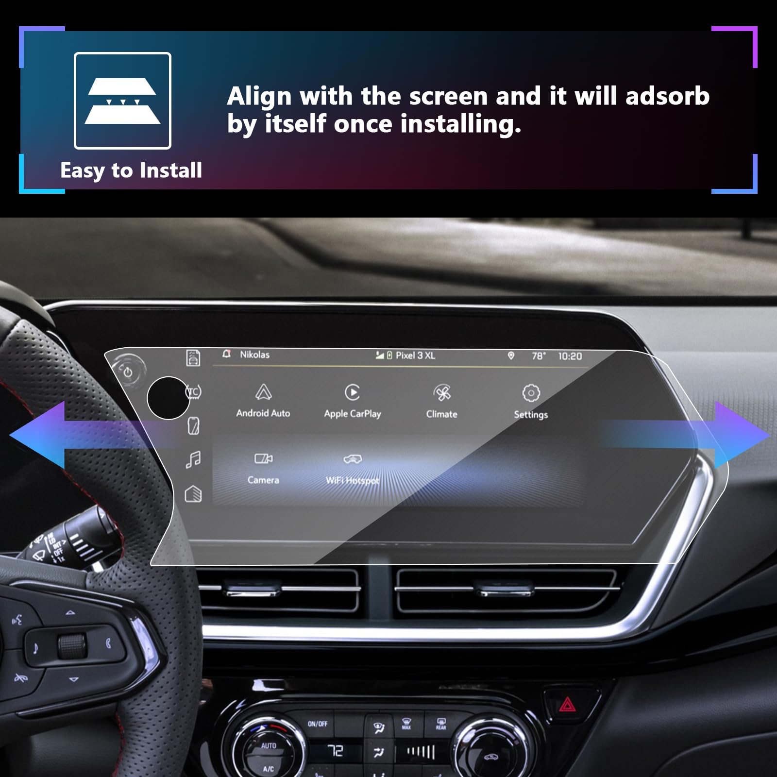 Sxcy For 2025 Chevy Trailblazer Screen Protector 11 In 2024 2025 Chevy Trailblazer Accessories 2025 Chevy Trailblazer Touch Screen Protector 9H Glass