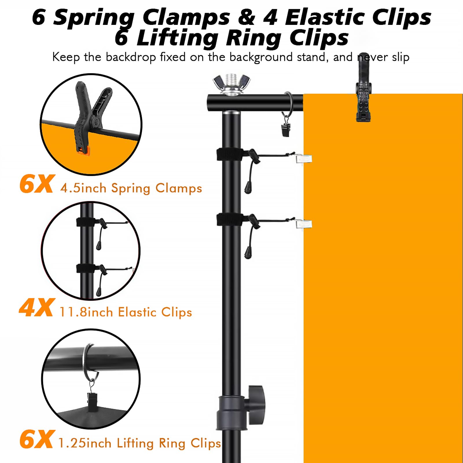 Backdrop Stand, Photo Video Studio 8.5 X10Ft Adjustable Support Portable Backdrop Stand Heavy Duty For Photoshoot, Parties, Proj