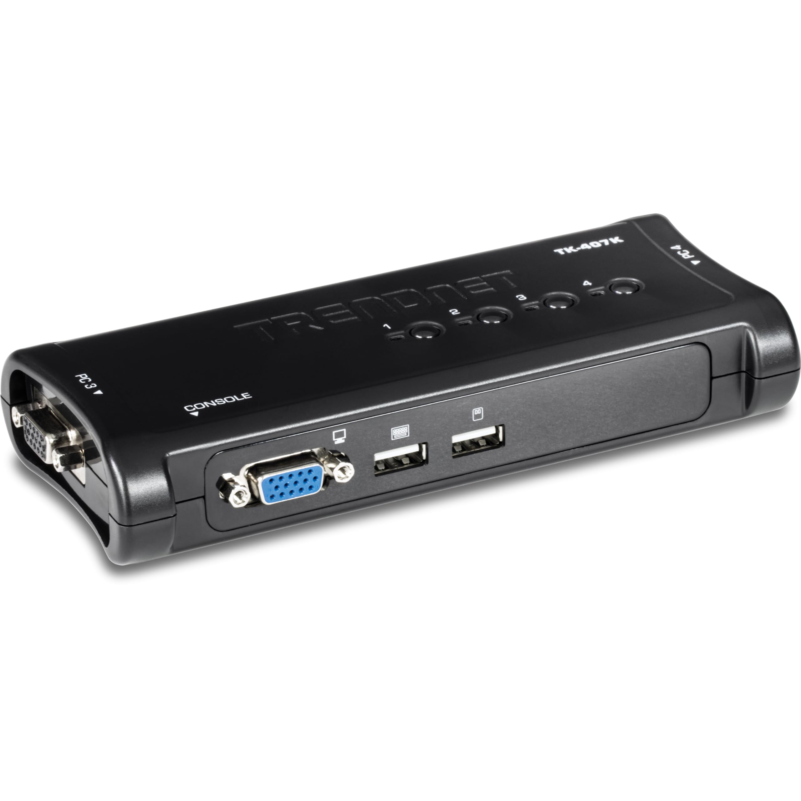 Trendnet 4 Port Usb Kvm Switch Kit, Vga And Usb Connections, 2048 X 1536 Resolution, Cabling Included, Control Up To 4 Computers