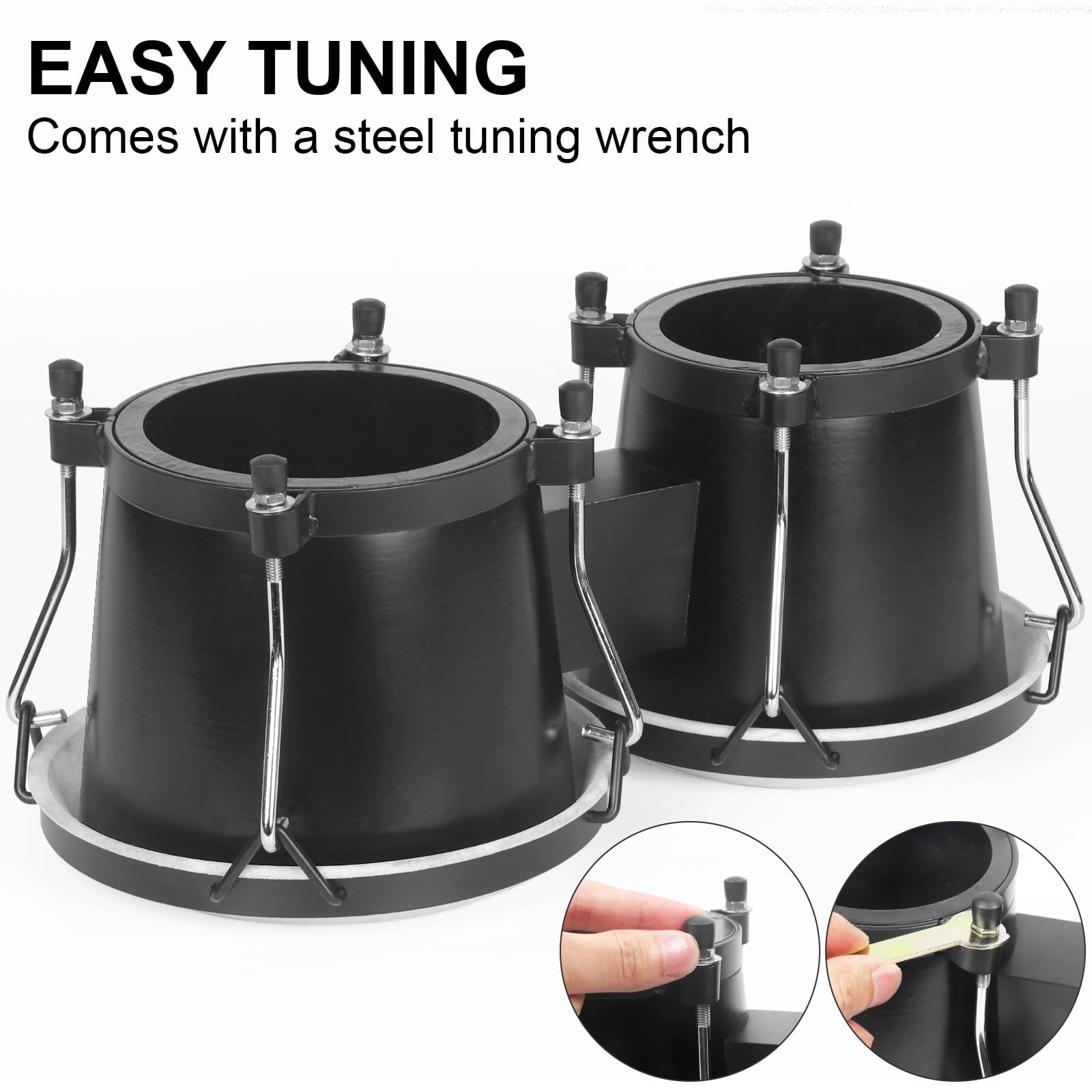 Lotmusic Bongo Drums 6    And 7   , Black Wooden Percussion Instrument Bongos For Adults Beginners,Hand Drum With Carry Bag And