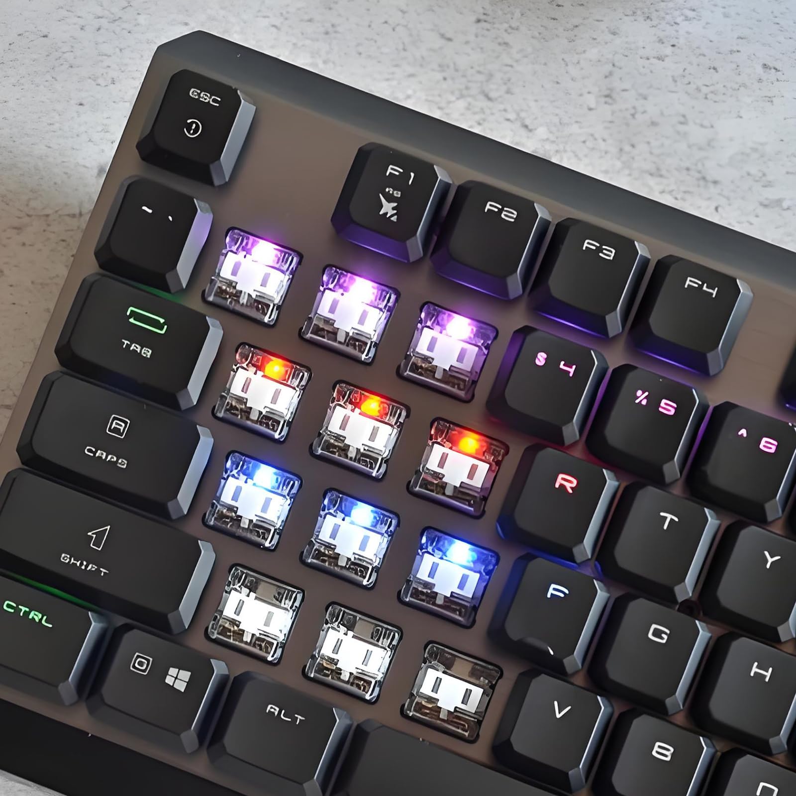 Draoza Kailh Choc Low Profile Switch Clicky Switch 5 Pin Switches 1350 Chocolate For Mechanical Gaming Keyboard Switch(White,108