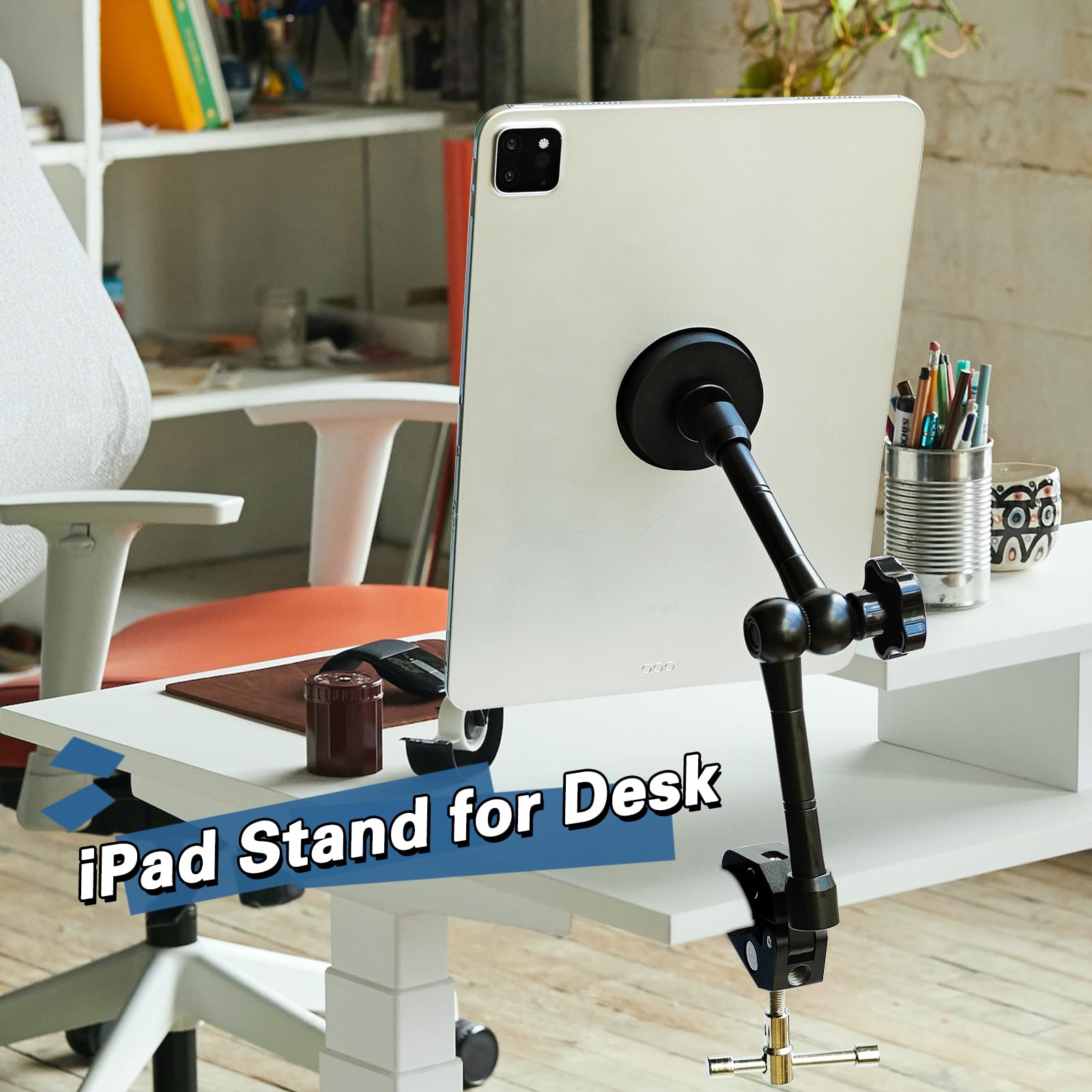Magnetic Tablet Holder For Mic Stand, Full Metal Phone & Ipad Music Stand, Compatible With All Models Of Ipad And Iphone Devices