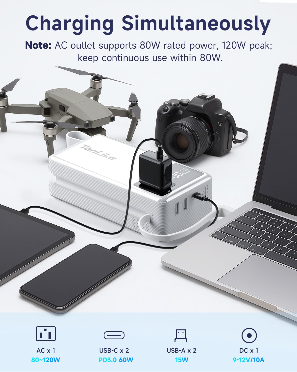 Portable Power Station 99.9Wh Power Bank For Camping Essentials Small Electric Generator Large Lithium Battery With 110V 80W Rat