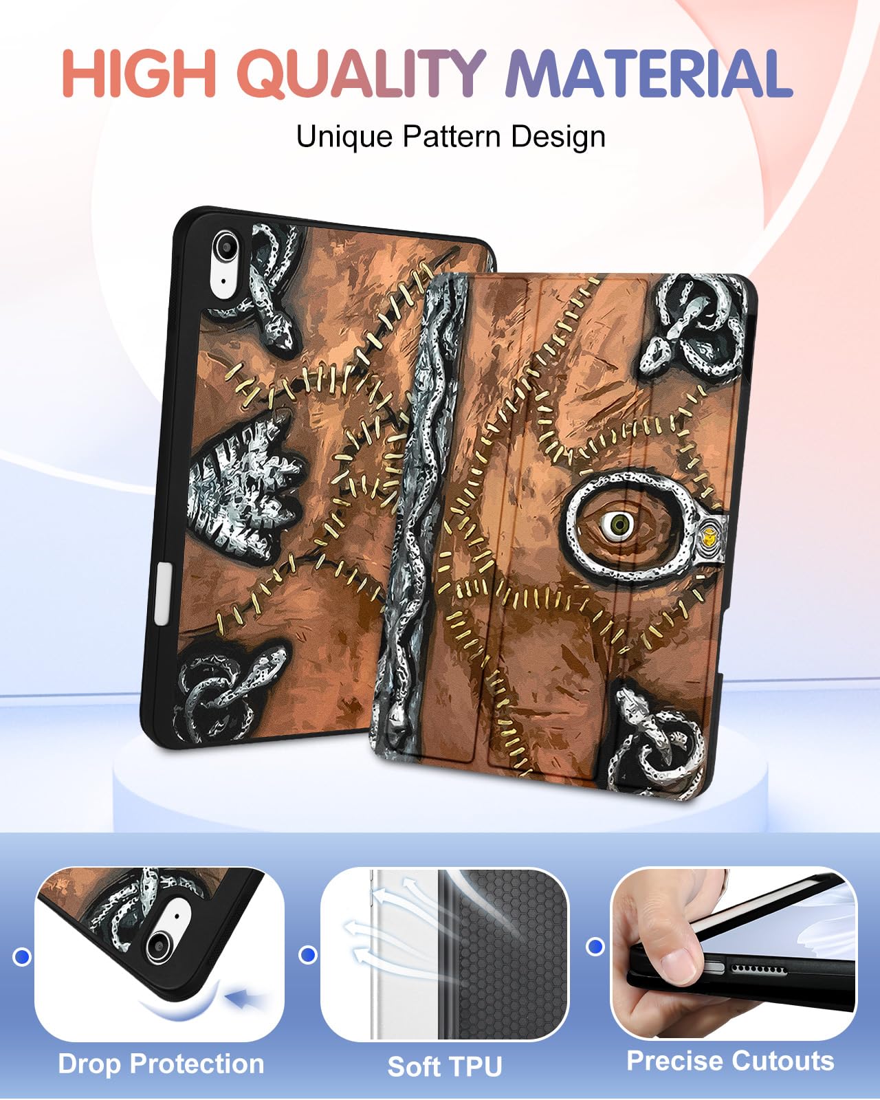 Wazzasoft For Apple Ipad 10Th Generation Case 10.9 Inch Cute Women Girls Kids Folio Cover Teen Scary Design Unique Cool With Pen