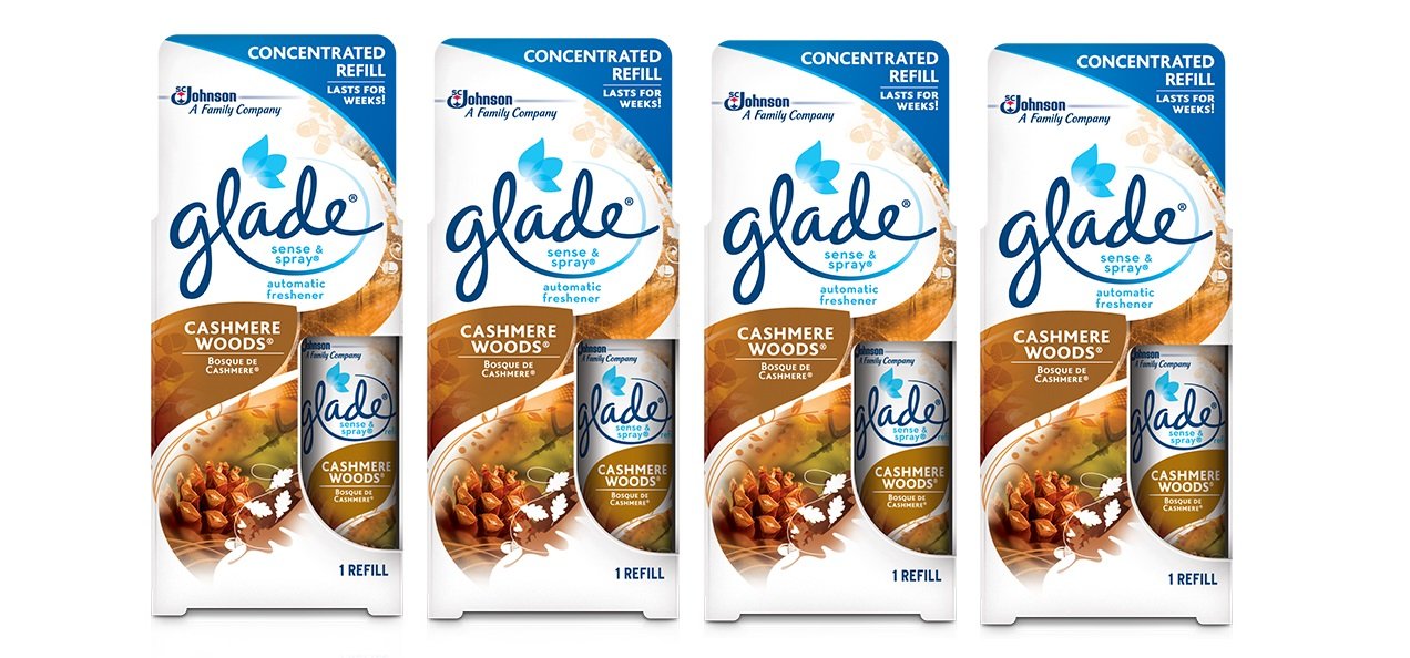Glade Sense & Spray Automatic Freshener Refill   Cashmere Woods   Concentrated Refill Lasts For Weeks   Net Wt. 0.43 Oz (12.2 G)