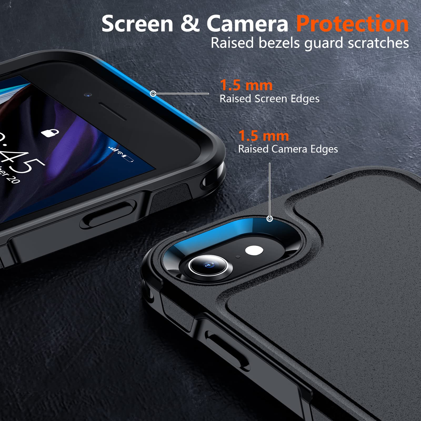 Xiwxi For Iphone Se Case 2022/3Rd/2020,Iphone 8/7 Case,With [2Xtempered Glass Screen Protector] [360 Full Body Shockproof] [Heav