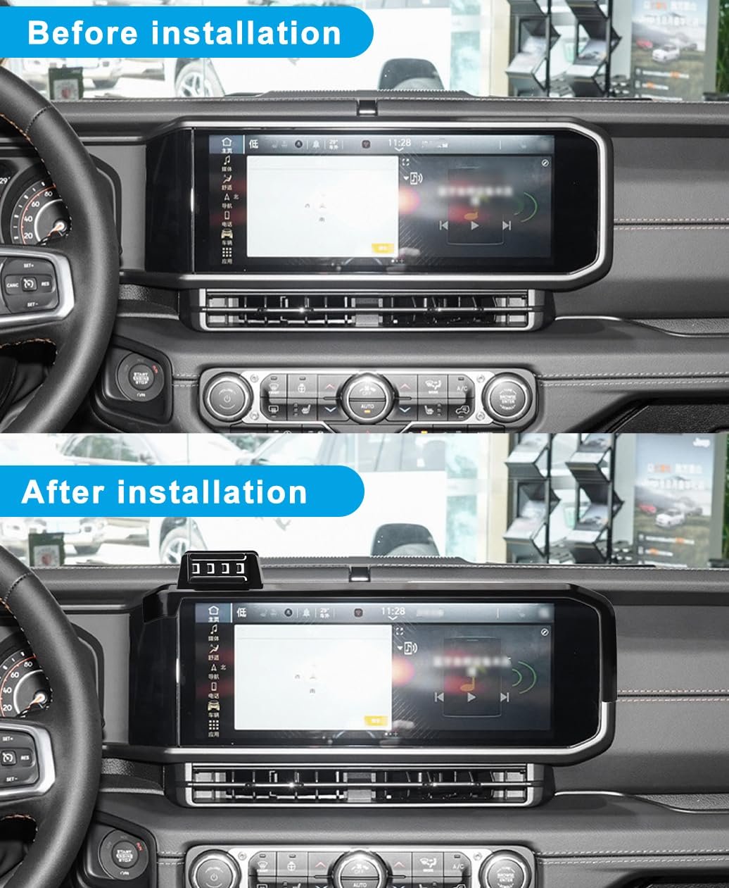 Kephth Car Phone Holder For Jeep Wrangler Accessories 2024 2025 Dash Mount Cell Phone Holder For Most Smartphones Auto Interior