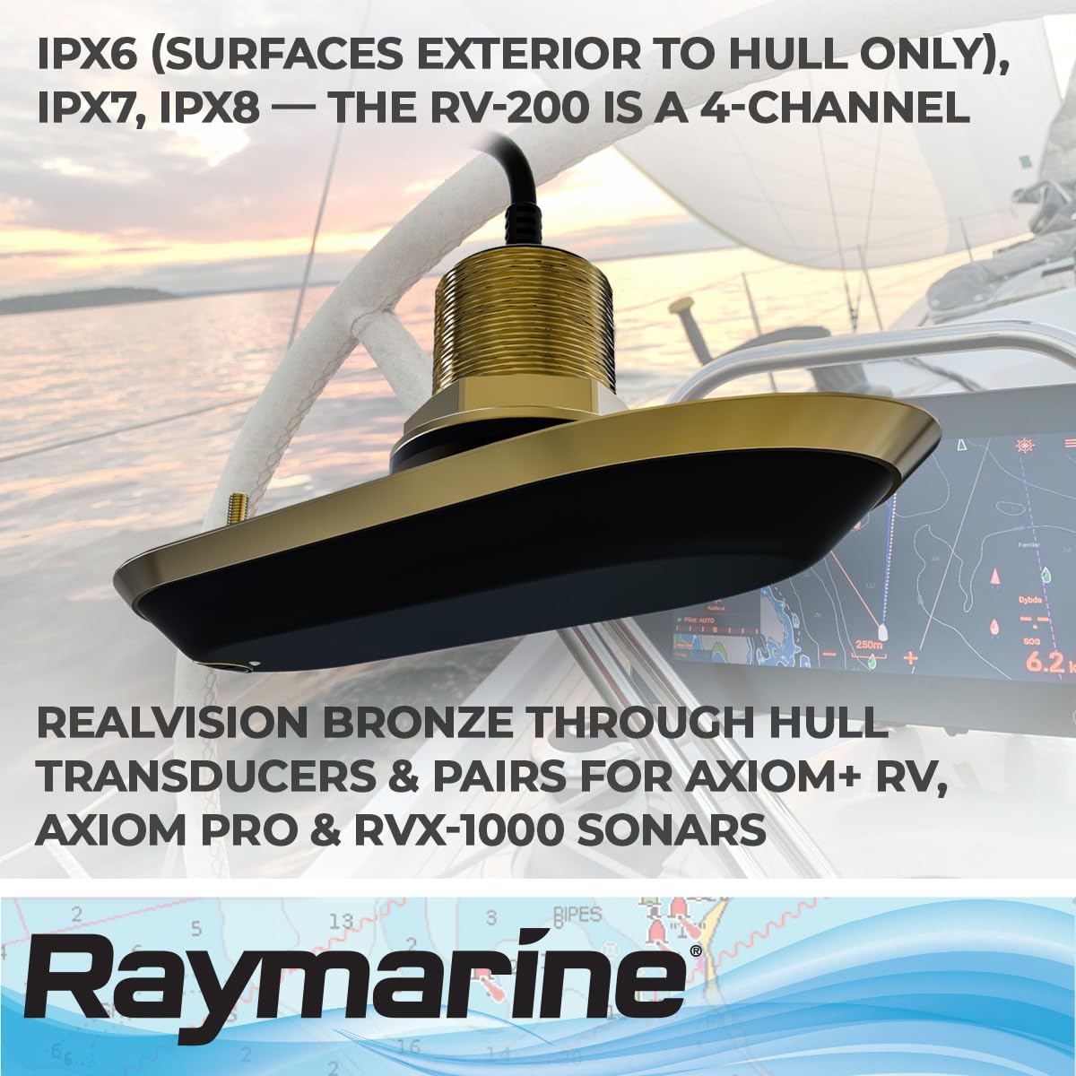 Flir - Raymarine T70318 M Rv-212 Thru Hull Trnsd, Black, 10'',WBEEAB071GBX6P8