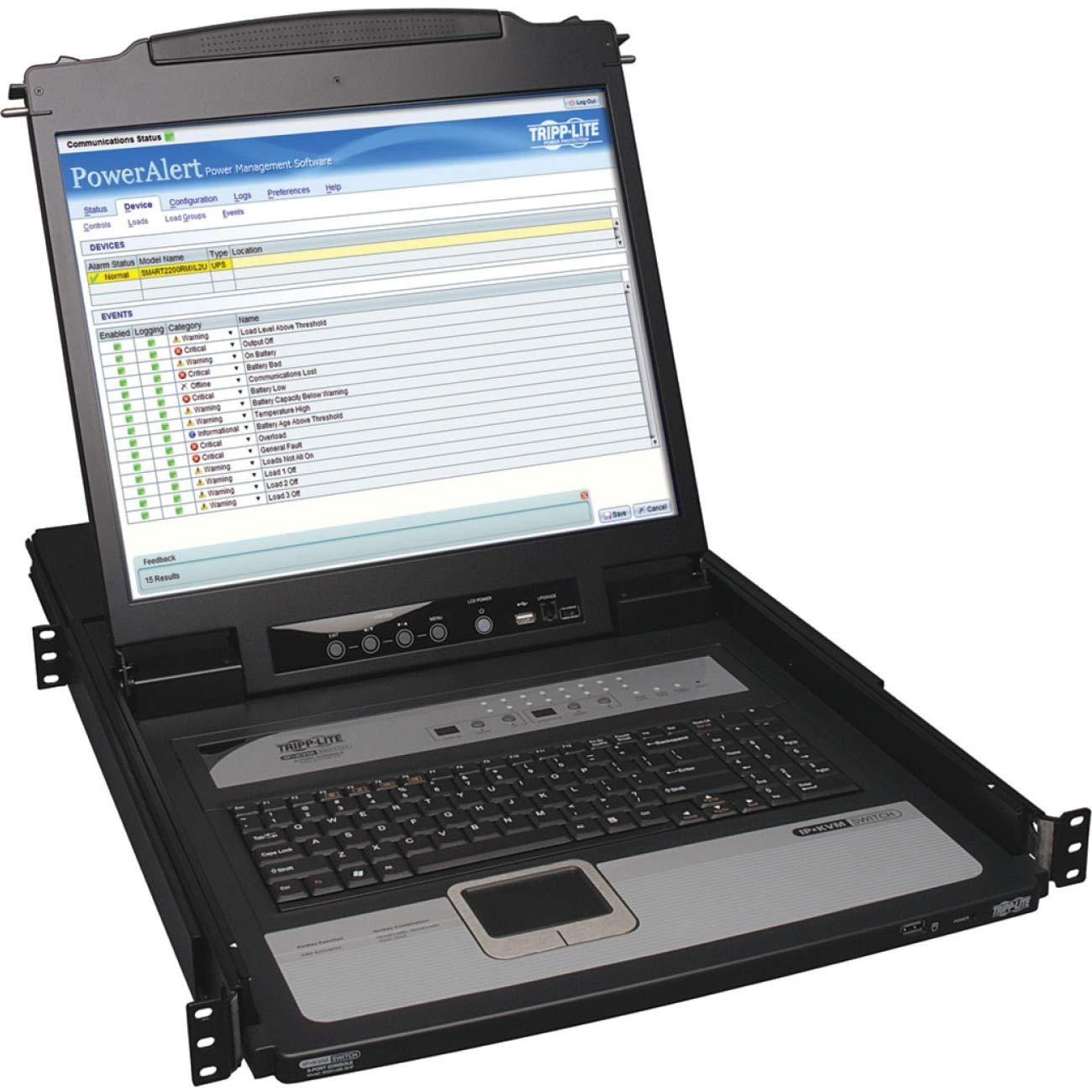 TRIPP LITE B020-U16-19-IP Rack Console KVM,16-Port,19 LCD,IP,1U