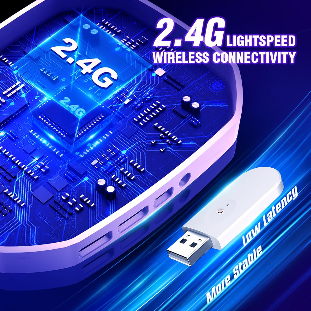 Wolflaws Wireless Gaming Headset For Ps5, Ps4, Pc, Mac, Switch, Bluetooth Over-Ear Headphones With Detachable And Built-In Mics,