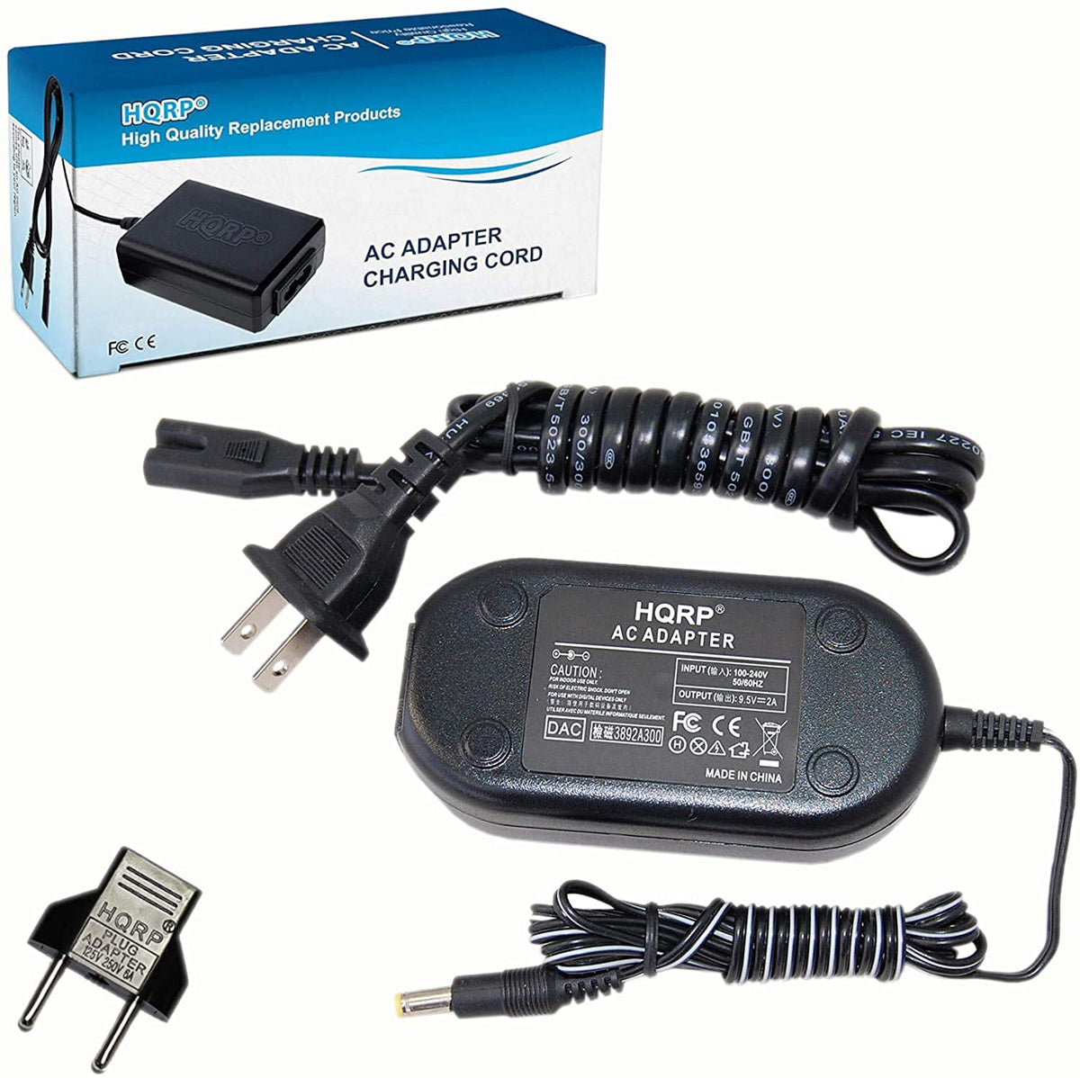 Hqrp Ac Adapter/Battery Charger/Power Supply Cord Compatible With Sony Dvdfx820 / Dvd-Fx820 / Dvpfx810/L/Dvp-Fx810/L Portable Dvd/Cd / Mp3 Player Replacement Plus Euro Plug Adapter