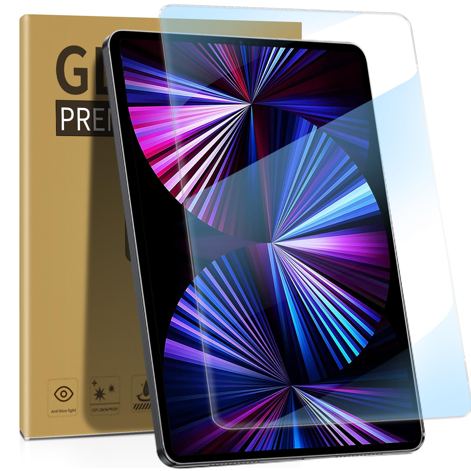 Zenrich [2Pack] Tempered Glass Screen Protector For Ipad Pro 11 Inch (4Th/3Rd/2Nd Generation) With [Anti Blue Light] [Anti Glare