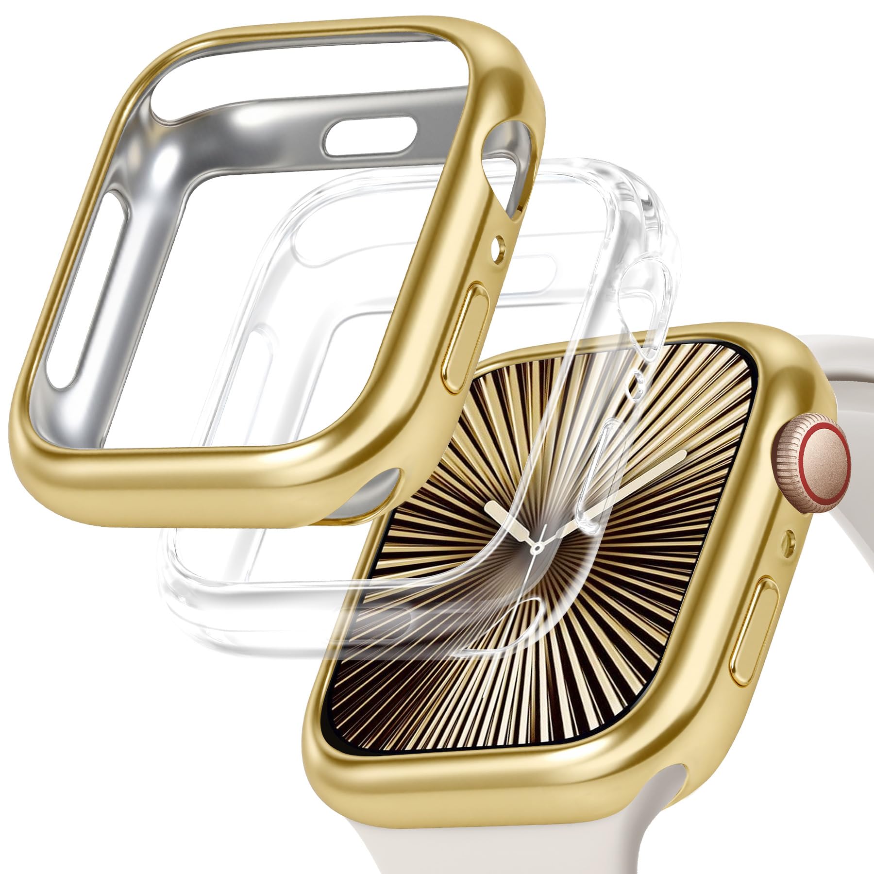 JR.DM 2 Pack Soft Flexible TPU Case Compatible for Apple Watch Series 11 (2025) Series 10 42mm Touchable Screen Lightweight All-
