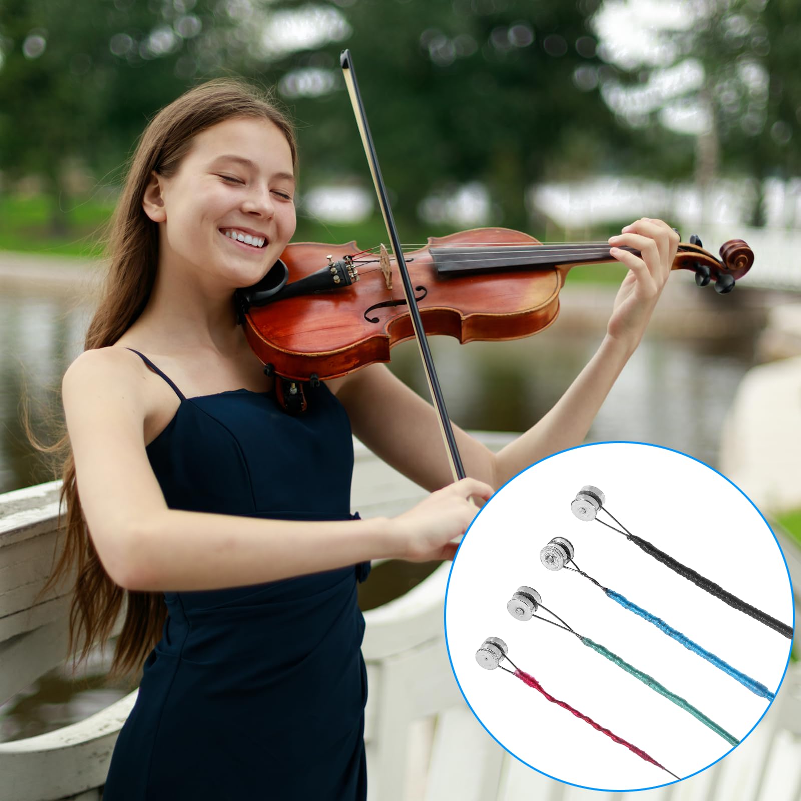 8 Pcs Violin Strings Full Set(G D A E), Universal Carbon Steel Copper Wound With Copper Plated Ball End For Instruments 4/4 3/4