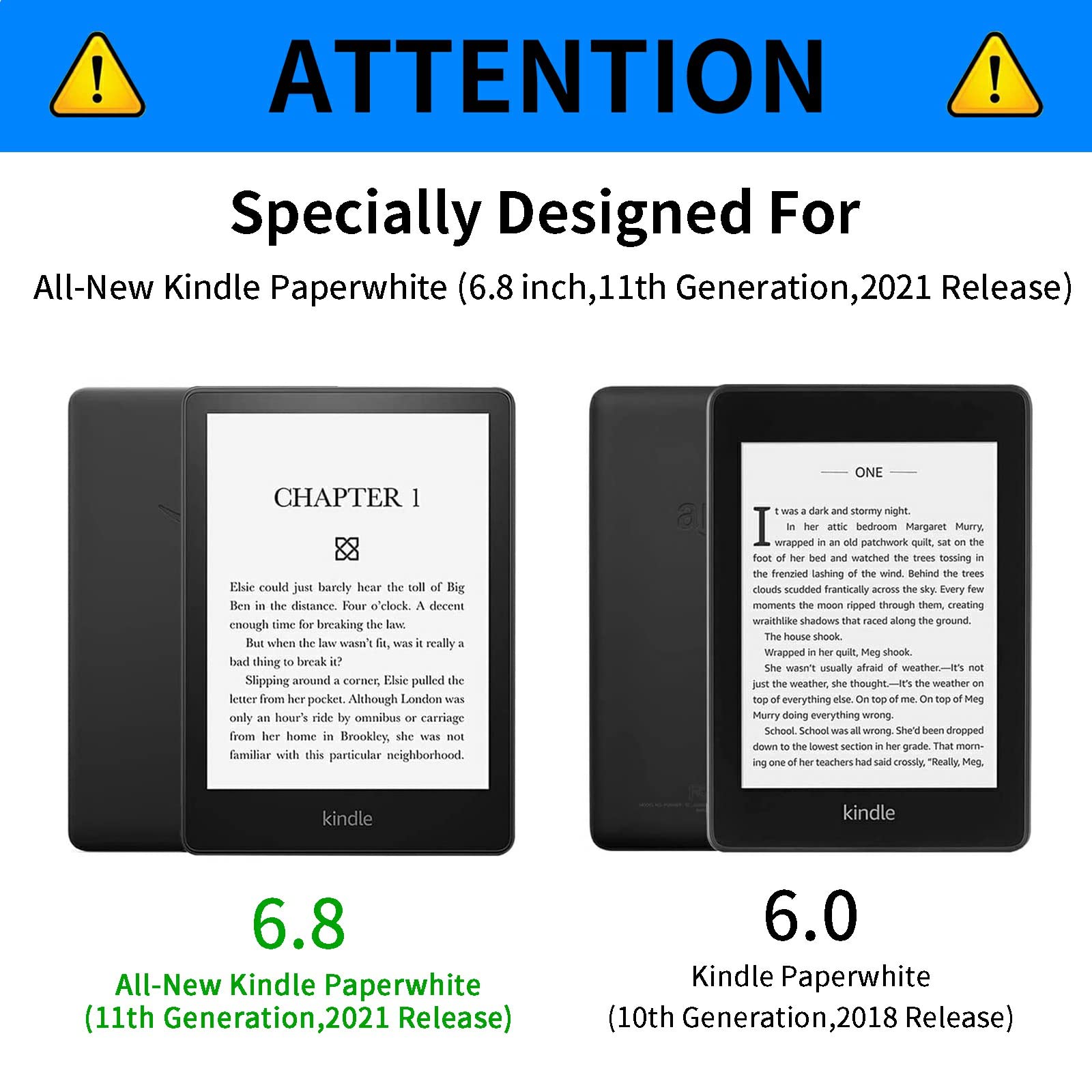 For Kindle Paperwhite Case 6.8 Inch 2021 Pu Leather Smart Cover With Adjustable Stand & Auto Wake/Sleep Case For Kindle Paperwhi