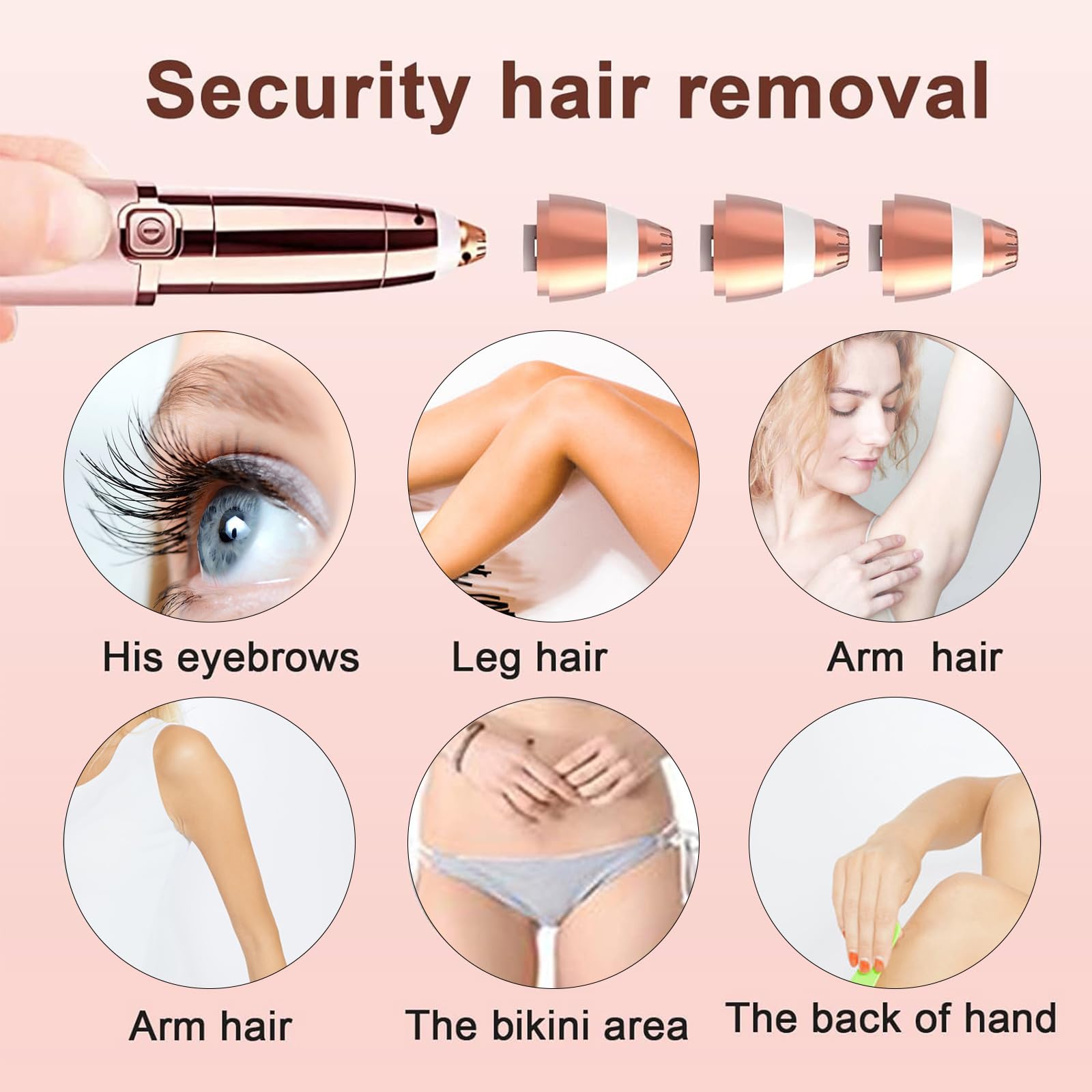 Facial Hair Removal Tool For Women Smooth Finishing, Eyebrow Hair Remover Replacement Heads, Touch Flawless Facial With Cleaning