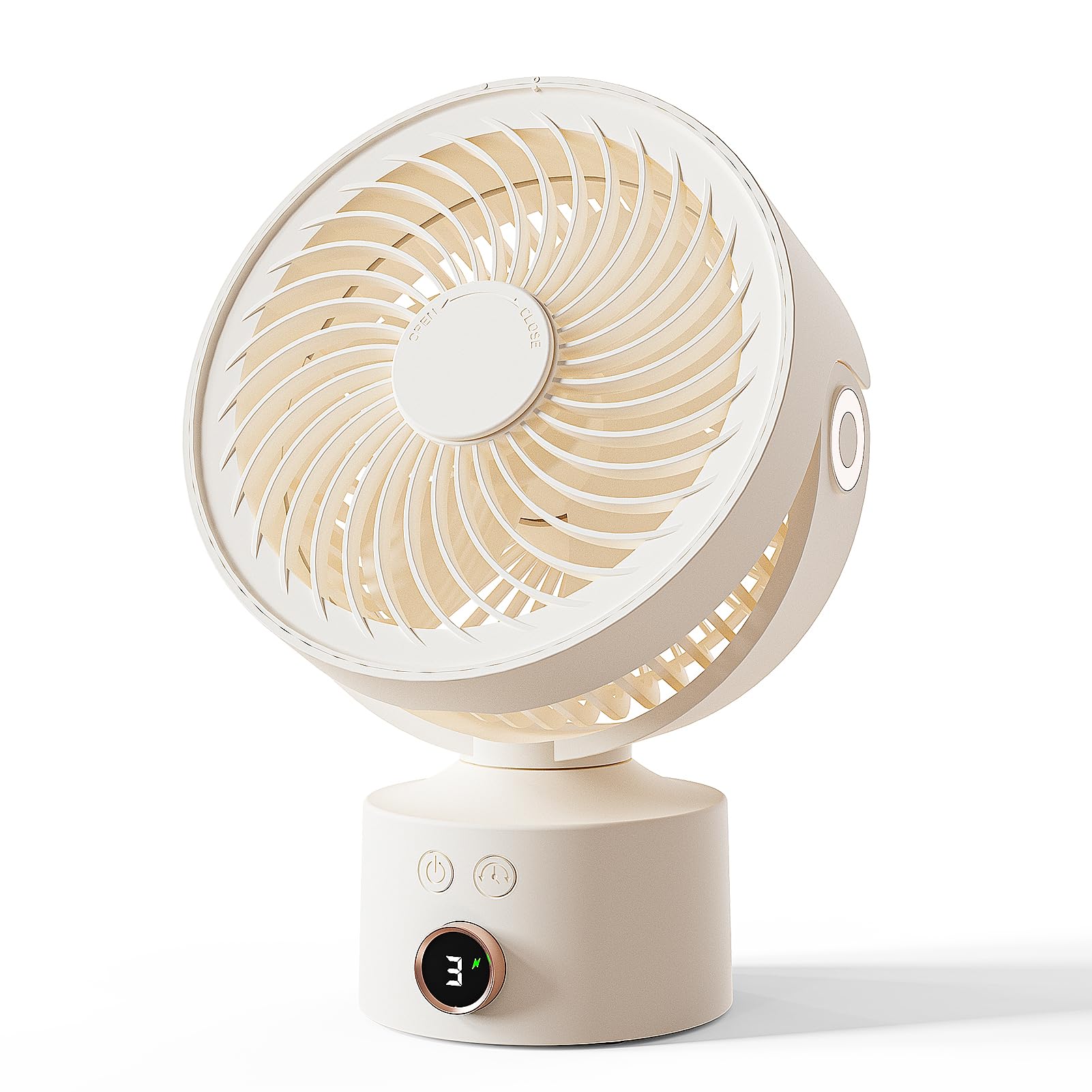 Caronsort Desk Fan, Small Oscillating Fan For Bedroom, 9 Inch Table Fans Quiet,Desk Air Circulator Fan With 3 Speeds, 4H Time, R