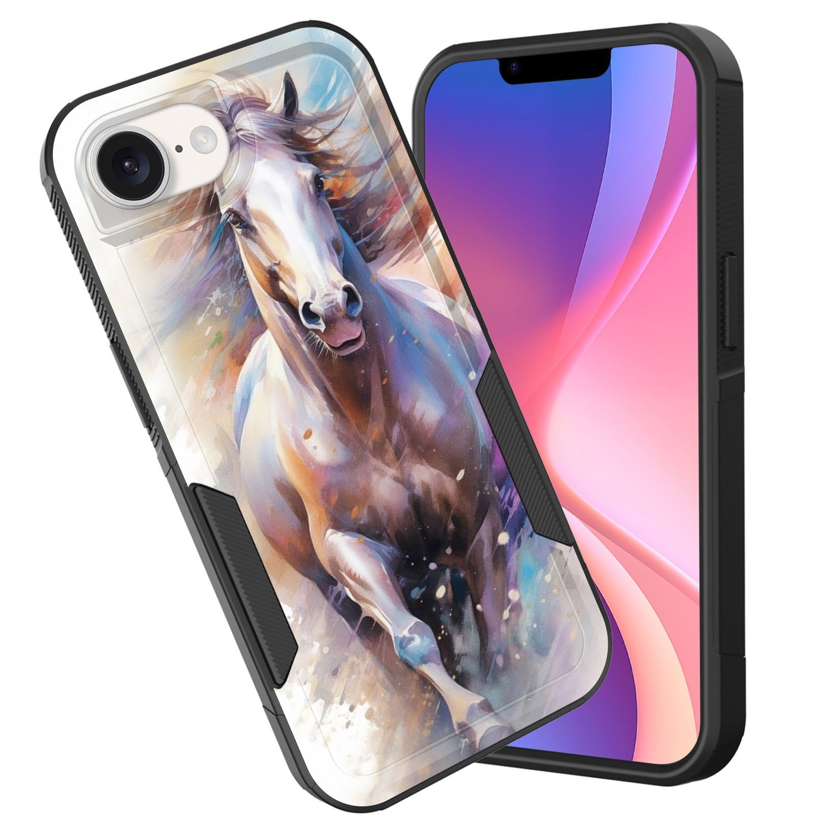 Cicplkse For Iphone 16E Case,Dual Layer Heavy Duty Hybrid Shockproof Hard Pc Soft Silicone Tpu Bumper Protective Cover Case For 