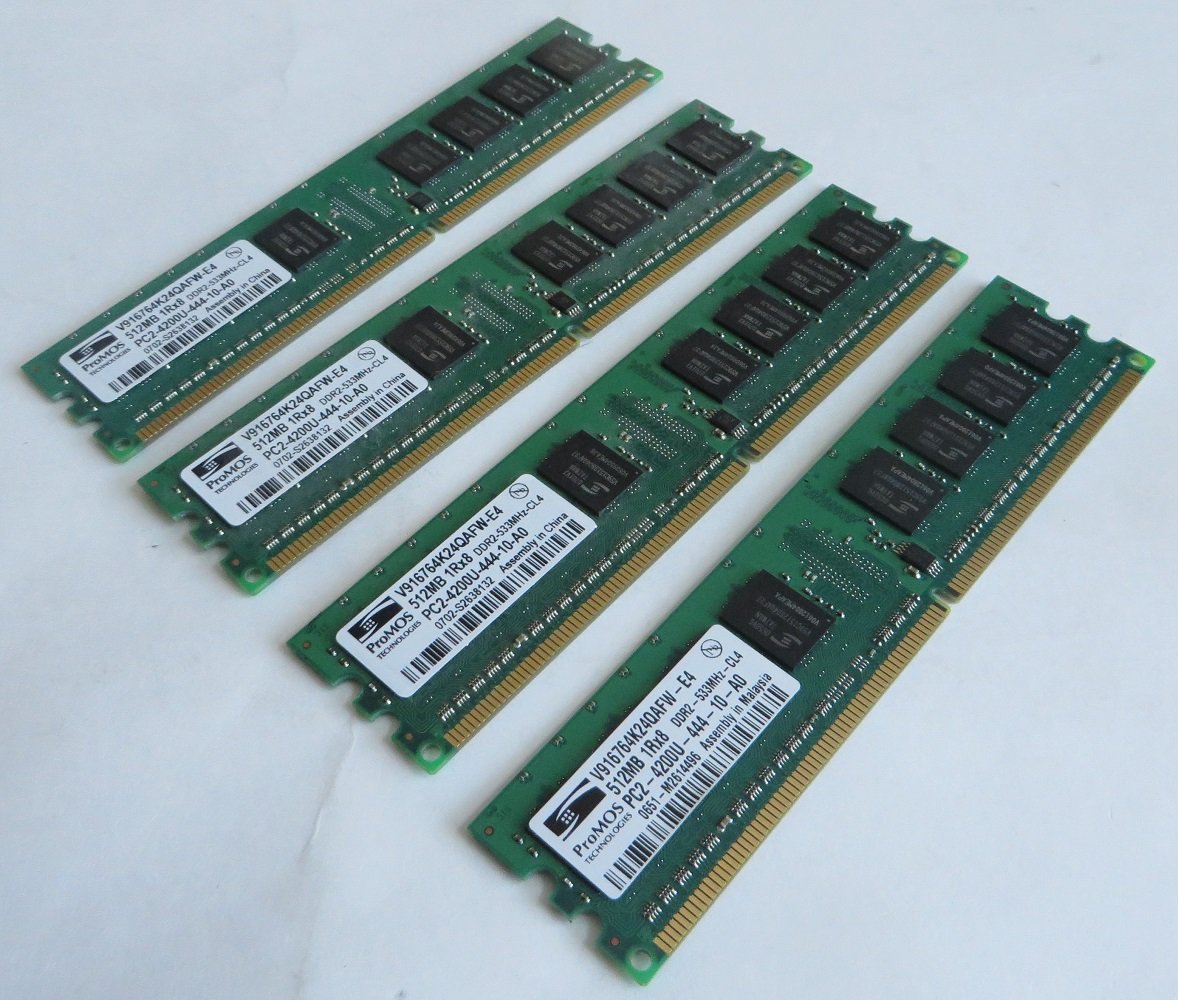 Promos 512Mb Pc2 4200U Ddr2 533Mhz 240 Pin Cl5 Memory V916764K24Qafw E4