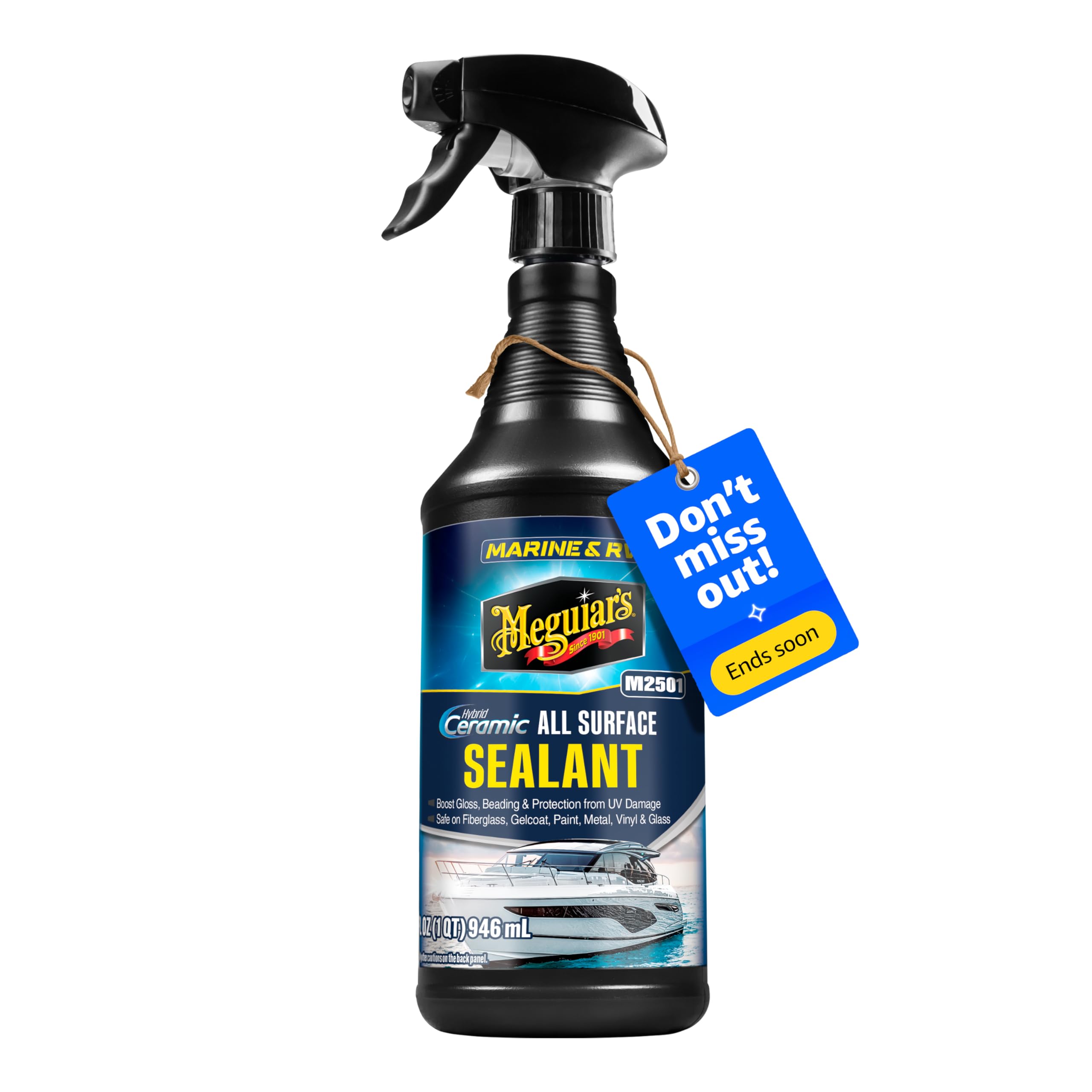 Meguiars Marine & Rv Hybrid Ceramic All Surface Sealant - Premium Fiberglass And Gel Coat Sealant That Boosts Gloss, Beading & P,WBAUVB0DLC91T7Z