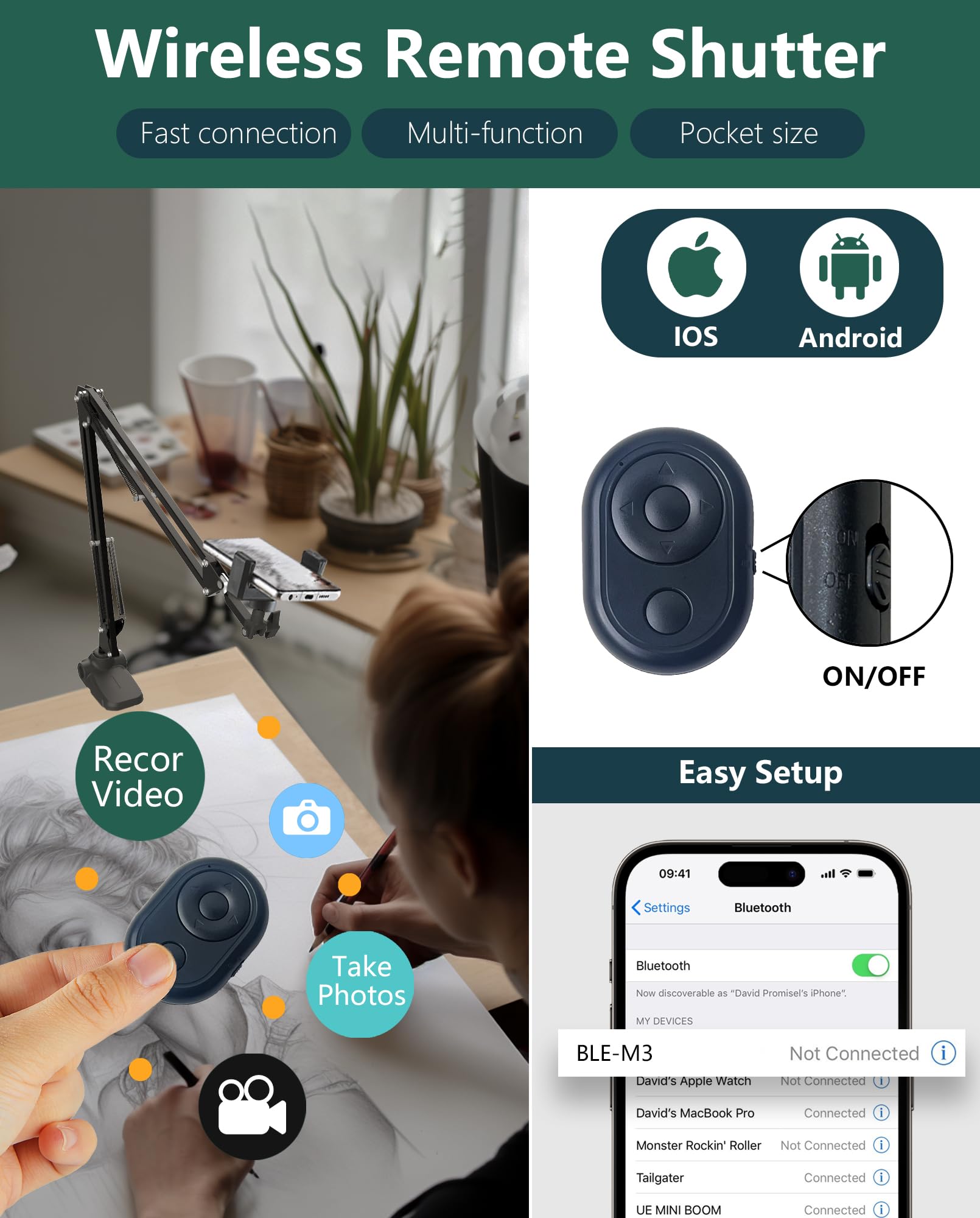 Aihome Phone Holder For Bed Laying Down, Flexible Overhead Mount Cell Phone Stand Lazy Bracket Mount Long Arms Clamp Clip For Of