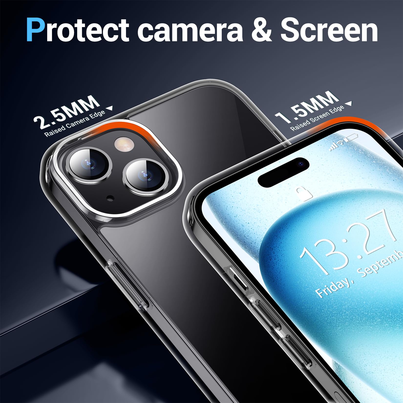 Temdan Compatible With Iphone 15 Plus Case Clear,[Anti Yellowing][Military Grade Drop Protection][Anti Scratch] Slim Yet Protect