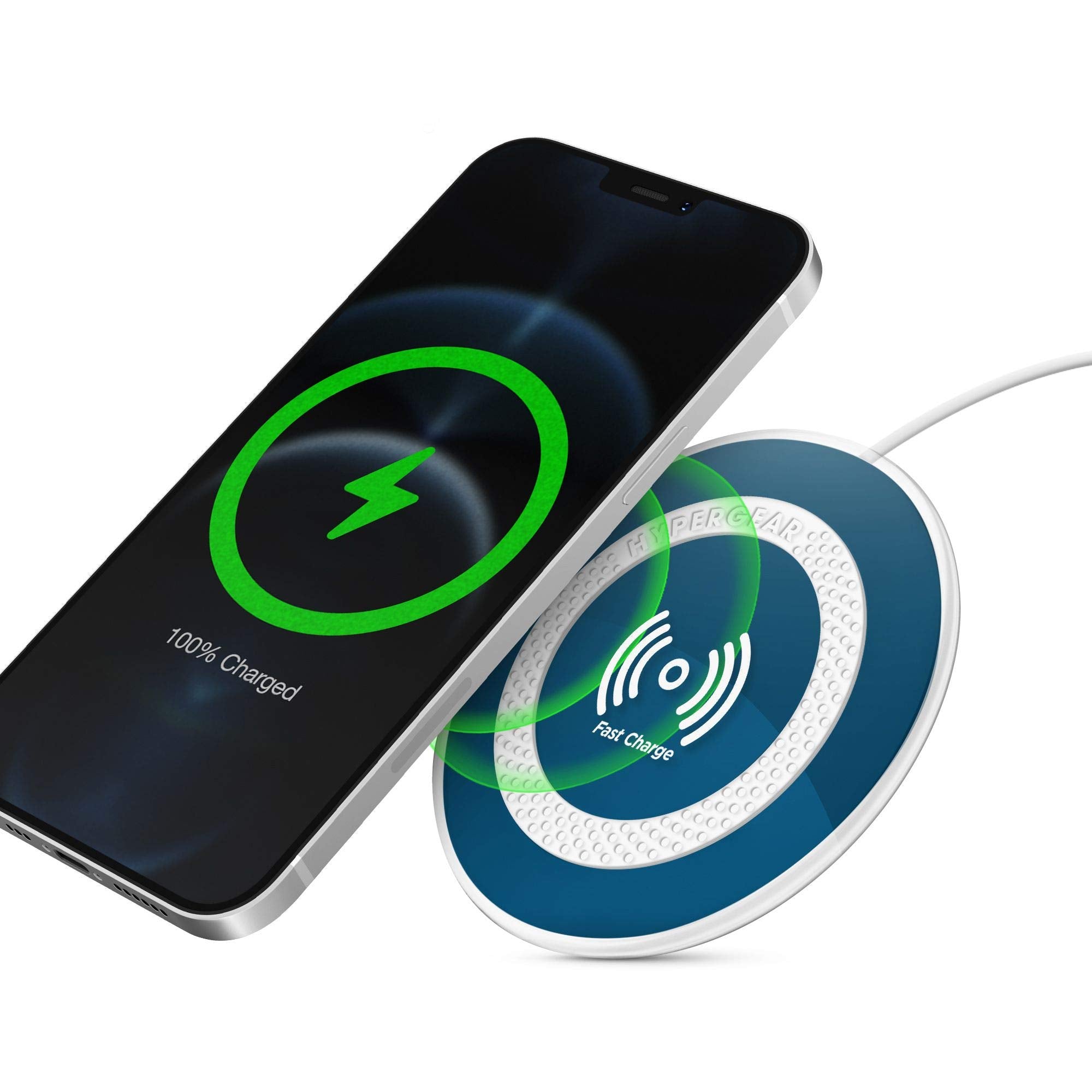 HyperGear ChargePad Pro - 15W Wireless Charging Pad & Fast Wireless Charger w/LED Power Indicator Compatible w/iPhone & Android,