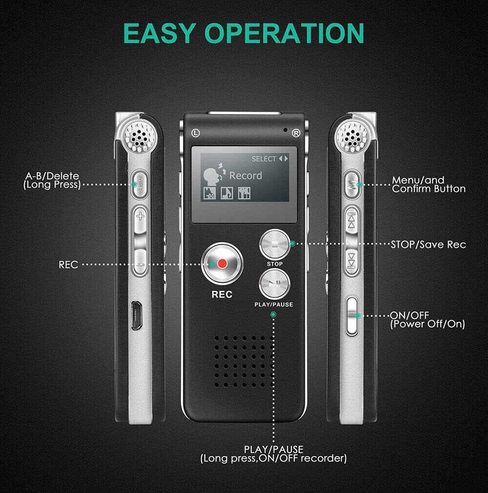 Paranormal Ghost Hunting Equipment Digital Evp Voice Activated Recorder Usb Us 8Gb (Silver)