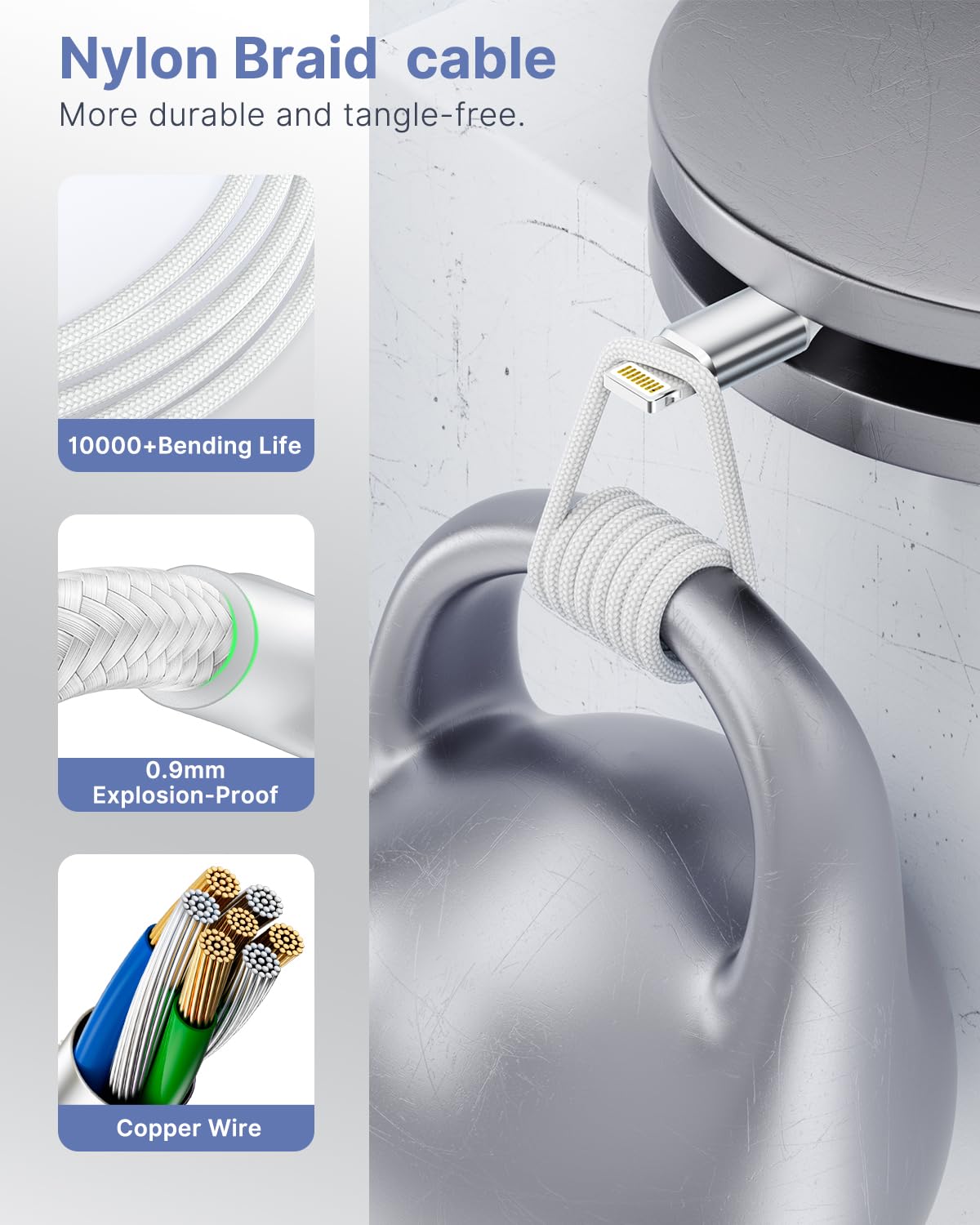 1Ft 3Pack Iphone Charger, Aioneus Short Iphone Charger Cord Apple Certified Usb A To Lightning Cable Nylon Braided Iphone Cable Fast Charging For Iphone 14 13 12 11 Pro Max Xr Xs 8 7Plus 6 Se (1 Foot)