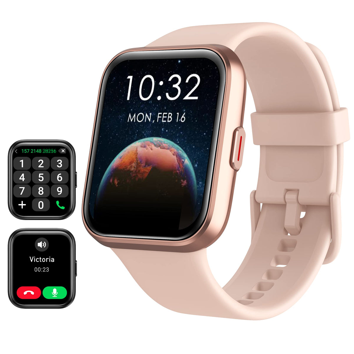 Smart Watch For Women Android & Iphone, Alexa Built-In, 1.8 '' Touch Screen Fitness Tracker With Answer/Make Calls, Ip68 Waterpr
