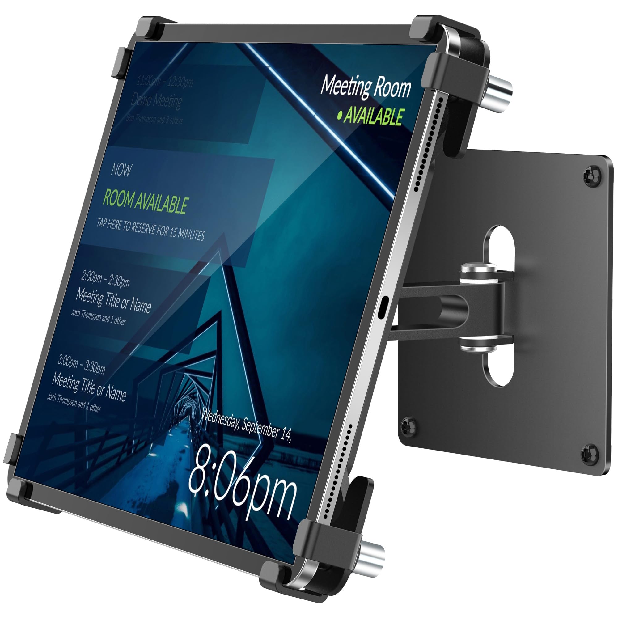 AboveTEK Universal Tablet Wall Mount, Anti-Theft iPad Mount with Locking Enclosure for 9.7-13 Screen, Heavy-Duty Aluminum Kiosk 