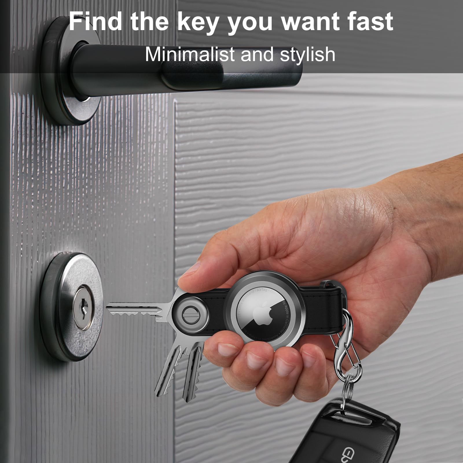 Loovike.Com Compact Key Holder For Airtag   Airtag Keychain Holder| Airtag Key Organizer | Airtag Holder Keychain Leather, Key O