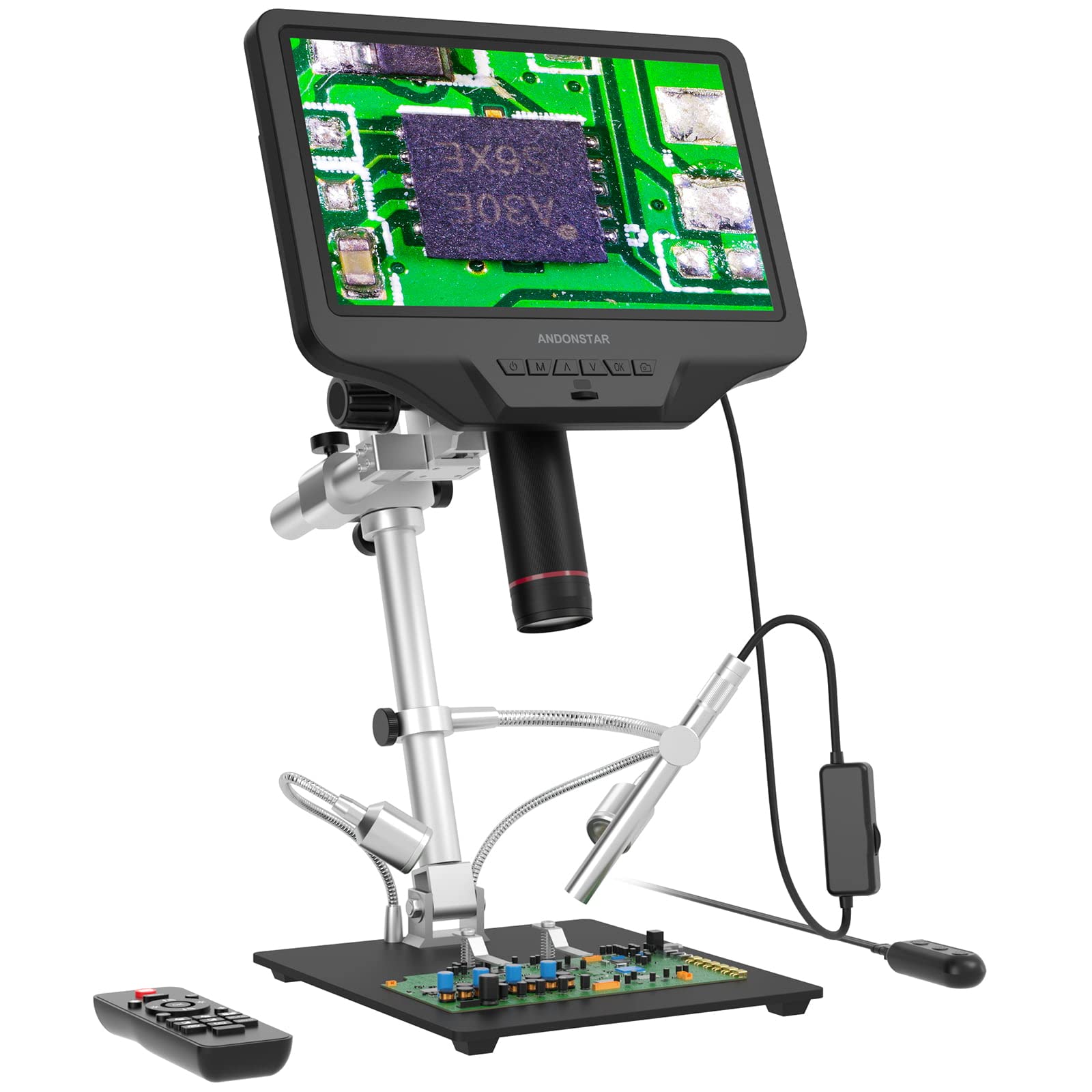 Andonstar Ad409 Pro Hdmi Digital Microscope With Endoscope, 10.1 Inch Lcd Screen Soldering Microscope, 300X Usb Electronic Micro