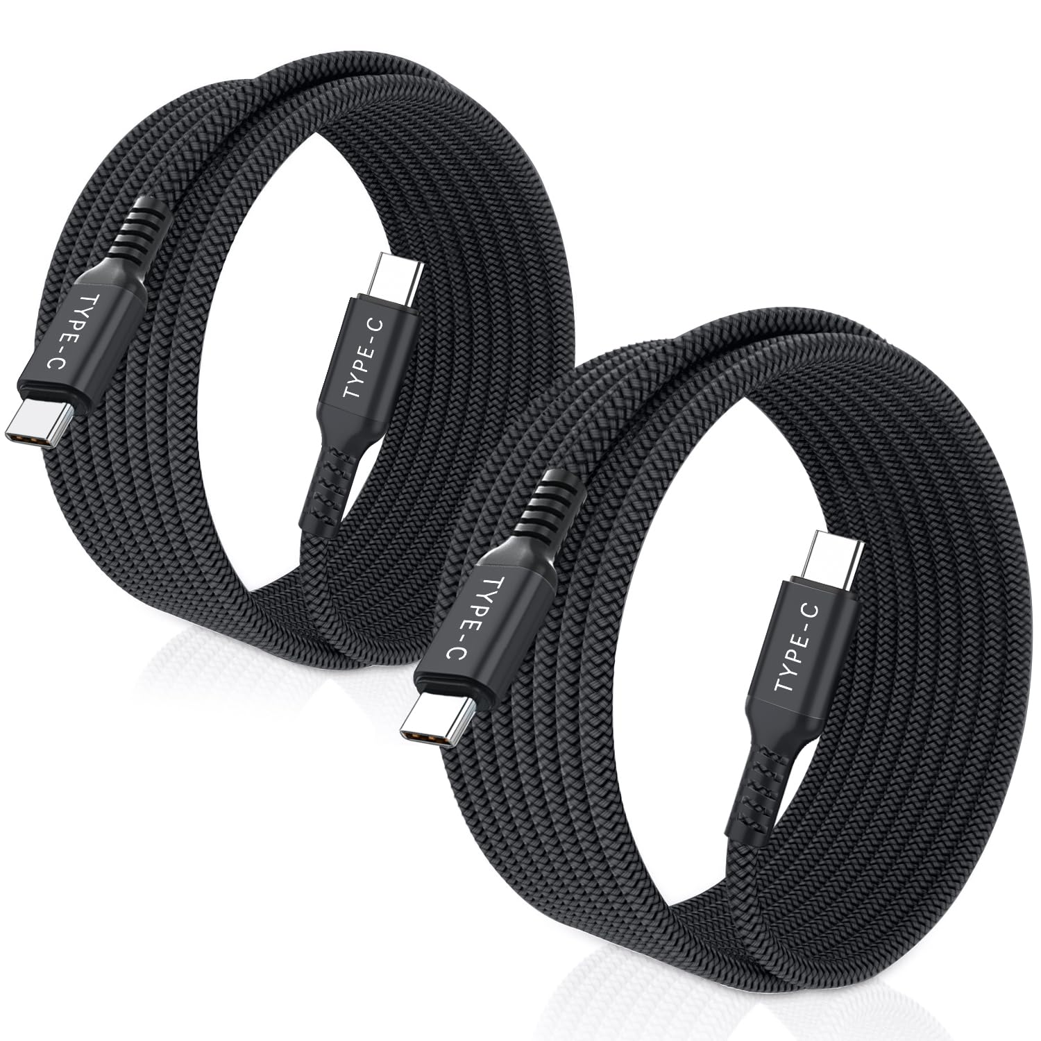 Basesailor Usb C To Type C 100W Cable 15Ft/2Pack,Power Delivery Fast Charging Pd Charger Cord For Macbook,Ipad Pro 10 10Th Air 4