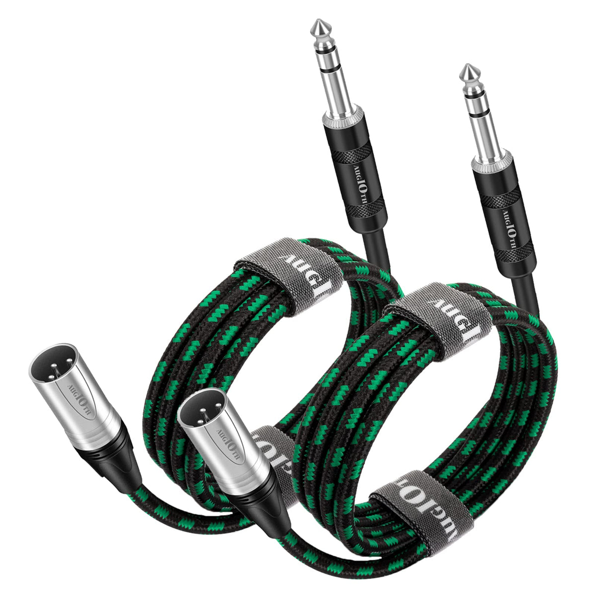 Augioth Xlr Male To 1/4 Cable 3Ft 2Pack, Balance 6.35Mm Trs Plug To 3 Pin Xlr Male, Quarter Inch Trs Male To Xlr Male Mic Cable