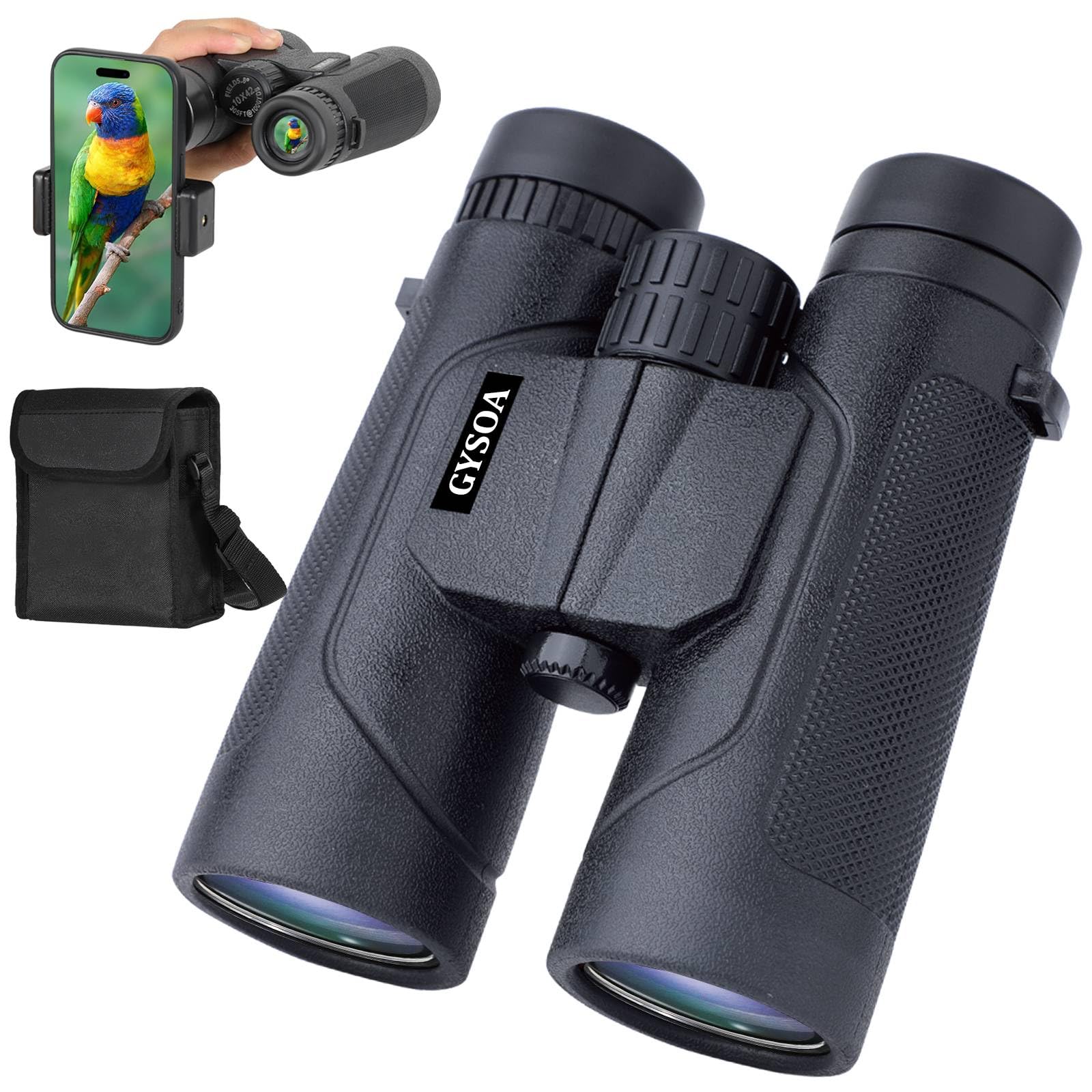10X42 High Powered Compact Binoculars For Adults Kids   Low Light Night Vision Binoculars, Bird Watching Hunting Travel With Pho
