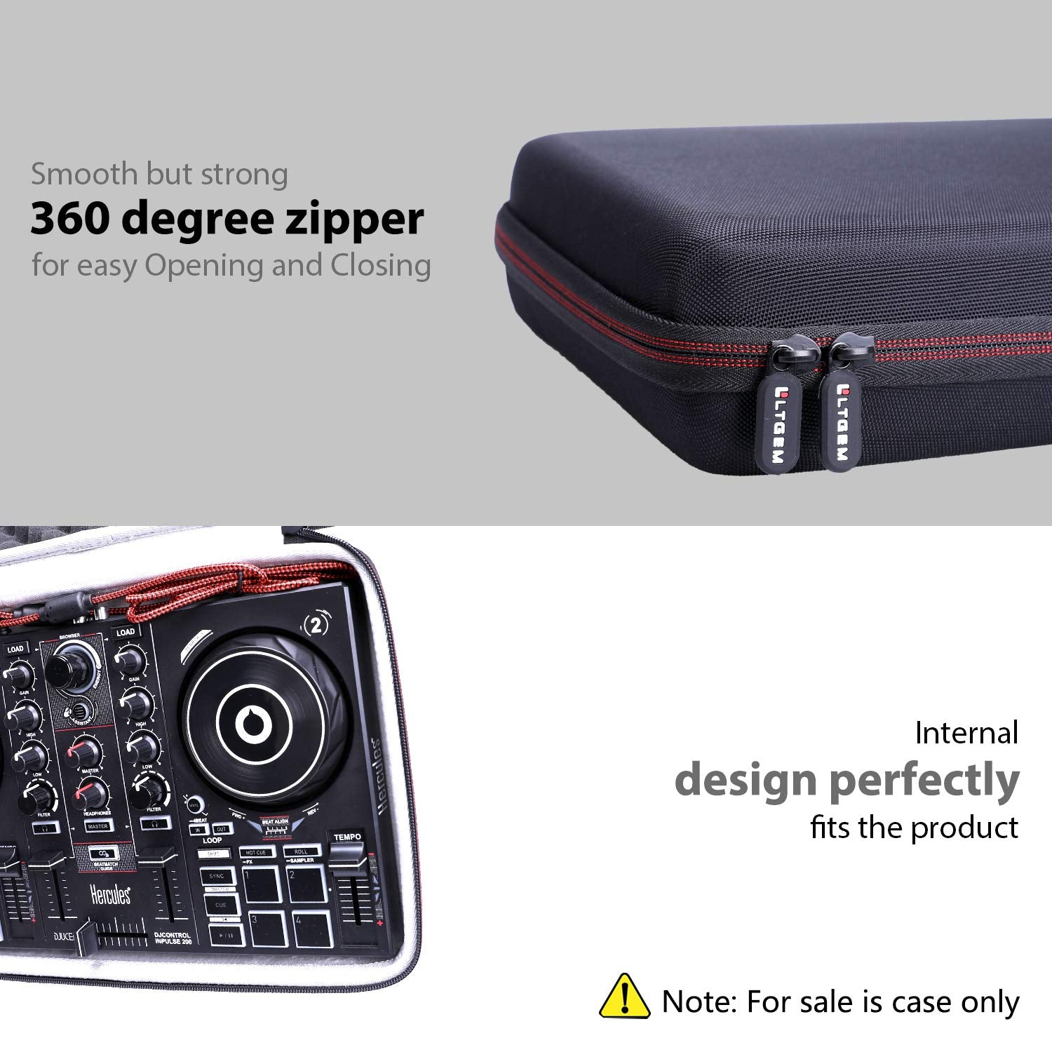 Ltgem Dj Controller Case For Hercules Djcontrol Inpulse 200 - Hard Storage Travel Protective Carrying Bag