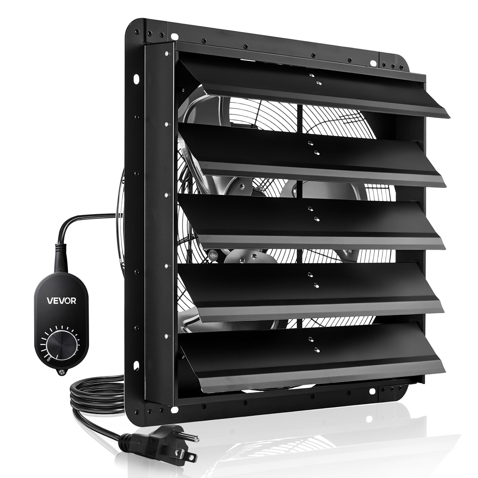 VEVOR 20 inch Shutter Exhaust Fan, Wall Mounted Attic Vent Fan with Variable Speed Controller, 3000 CFM, AC Motor, Heavy-duty St