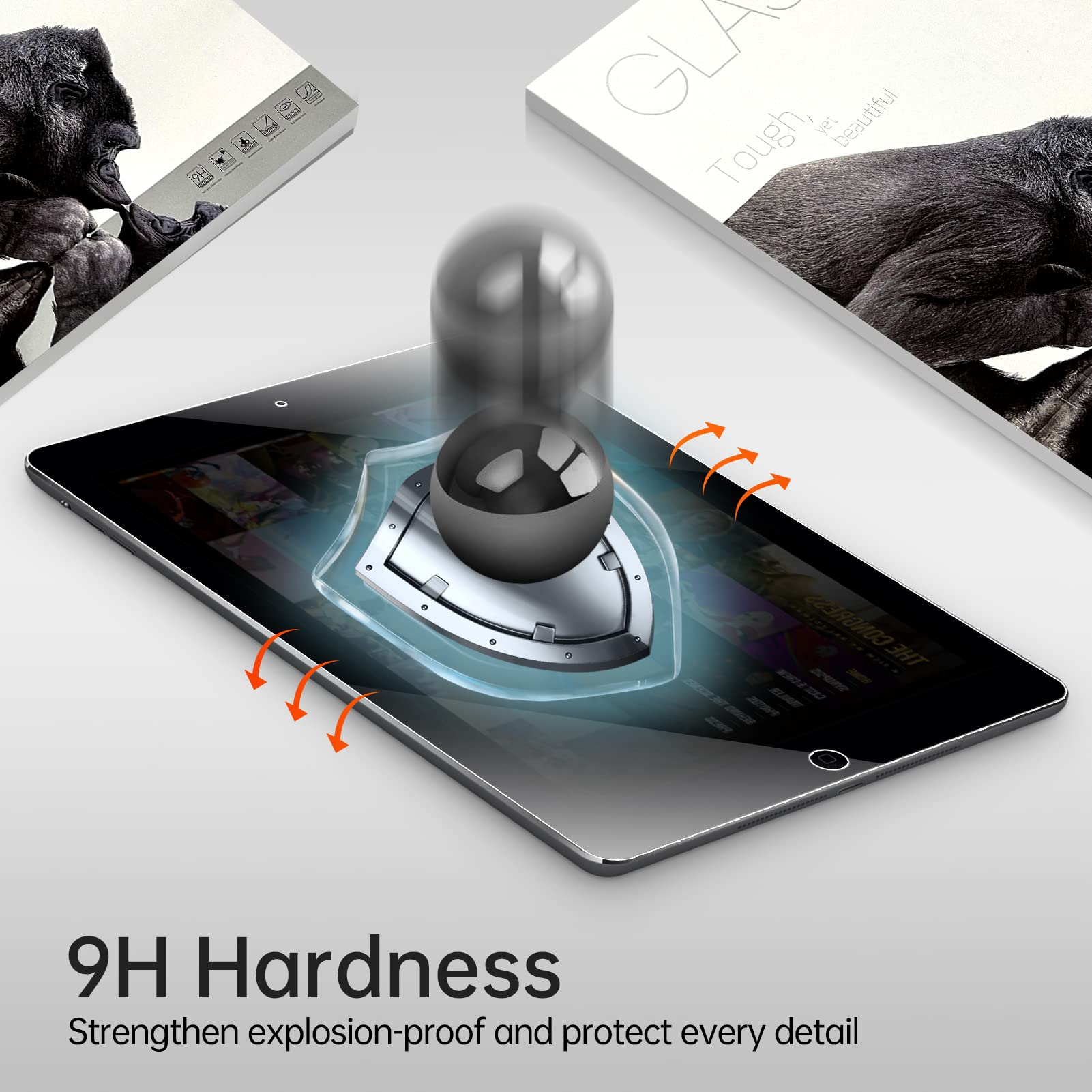 Privacy Screen Protector For Ipad 10.2 Inch Tablet (2021/2020/2019 Released, 9Th /8Th/7Th Generation), Scratch Resistant 9H Hard