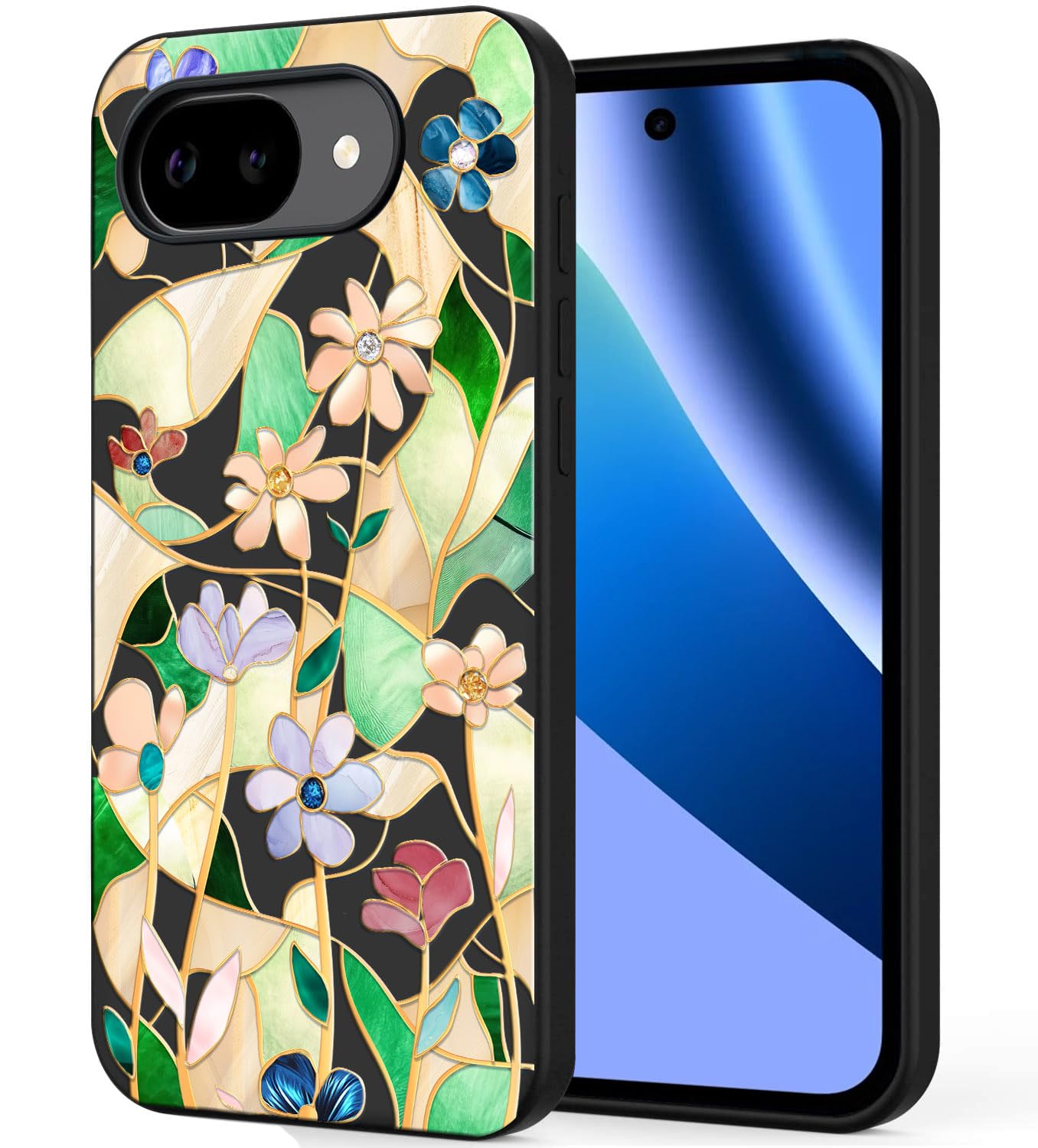 Unov Case Designed for Pixel 10a, Black Phone Case with [Anti-Slip Embossed Pattern], Shockproof Slim Protective [Anti-Scratch T