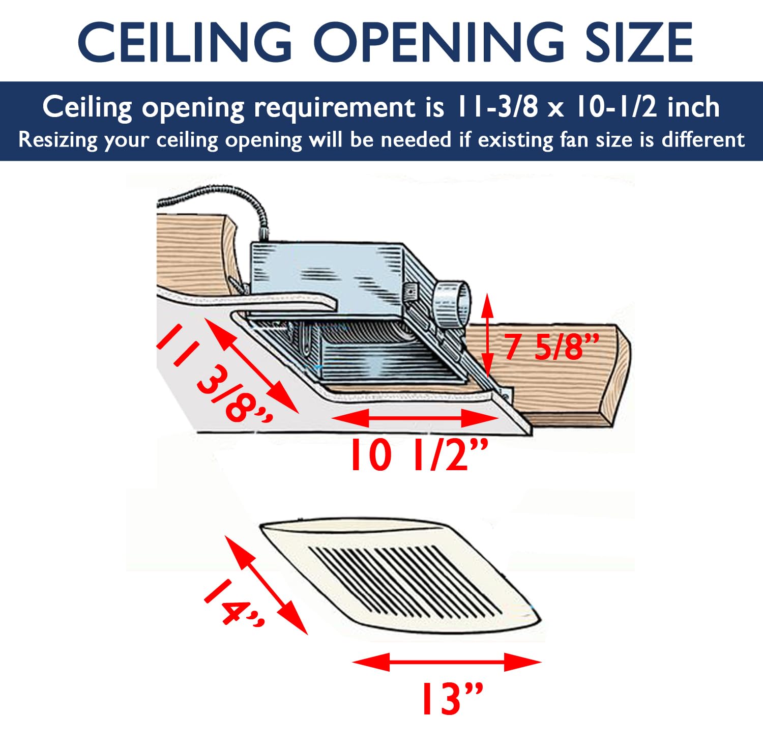 KAZE APPLIANCE SEP120 Bathroom Exhaust Fan | 120 CFM, 0.3 Sone, Ultra Quiet, Energy Star-Certified, White, Metal