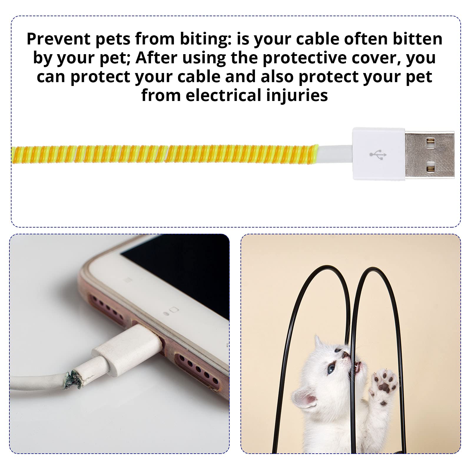 Frienda 10 Pcs Spiral Cable Protector, Chargers Cable Protector Data Cable Protective Sleeve Headphone Saver Charger Protective Cover For Phone Usb Prevent Pets From Biting The Cable (Vivid Colors)