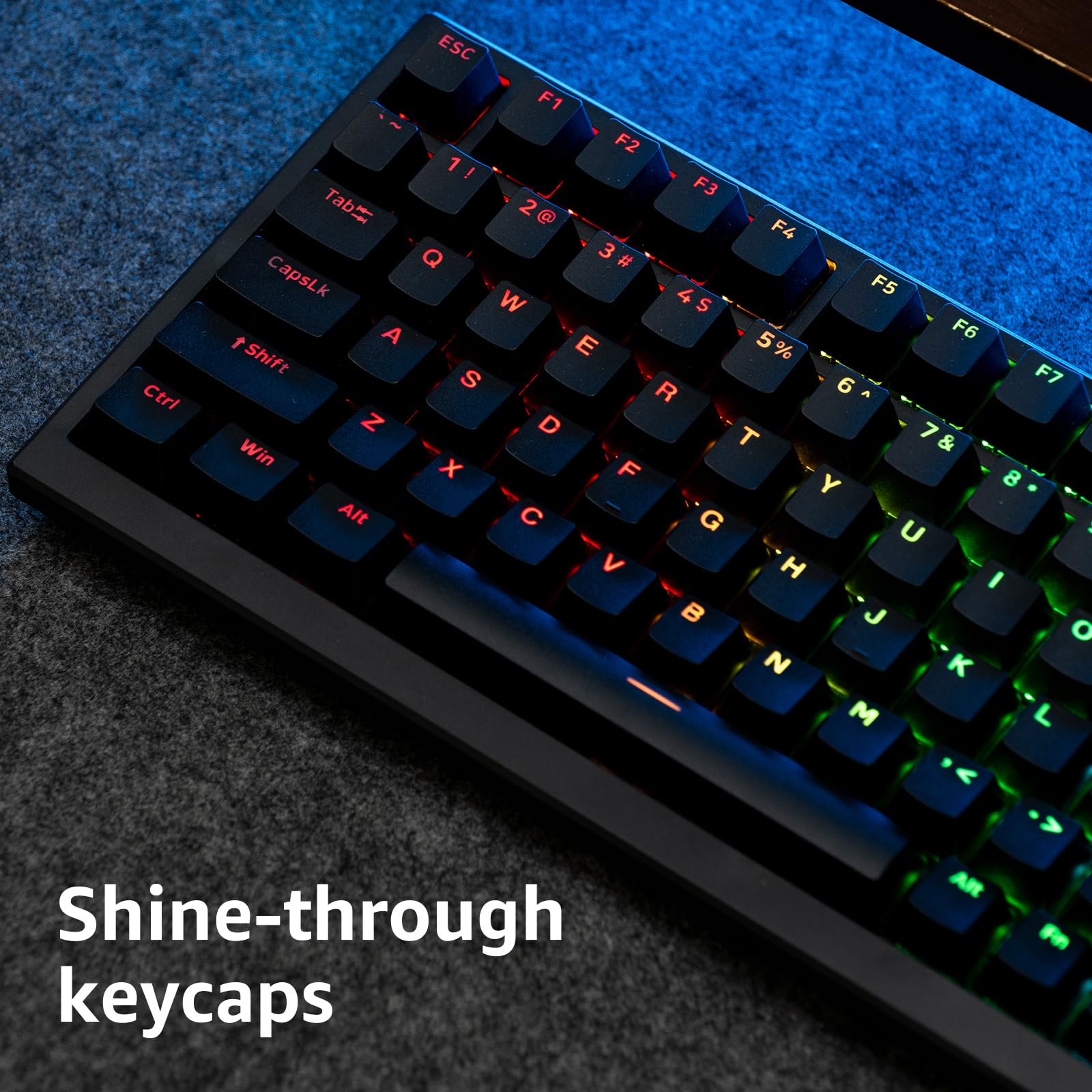 Monsgeek Rapid Trigger Gaming Keyboard With Magnetic Switches, 75% Wired Mechanical Keyboard Mg75S He Black Shine Through (Kailh