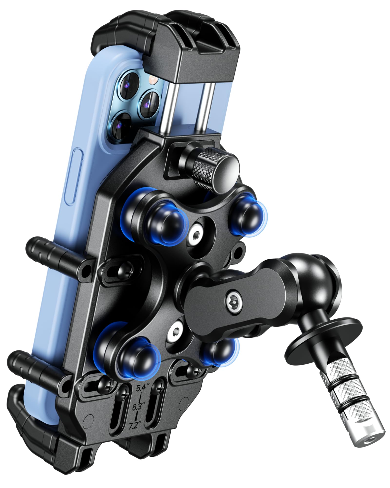 Brcovan Motorcycle Fork Stem Phone Mount With Vibration Dampener & High Speed Secure Lock, Anti Theft Motorcycle Phone Holder Ce