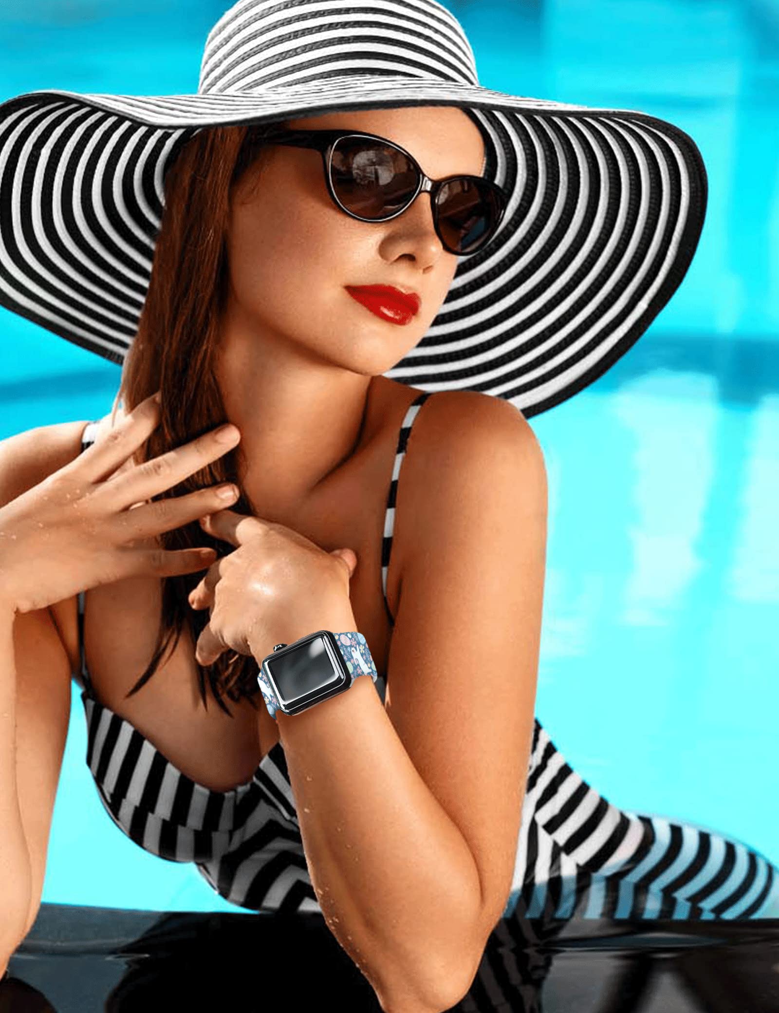 Toxxu Easter Bunny Watch Band Compatible With Apple Watch 49Mm 45Mm 44Mm 42Mm 41Mm 40Mm 38Mm For Women Men, Cute Bunny Eggs Sili