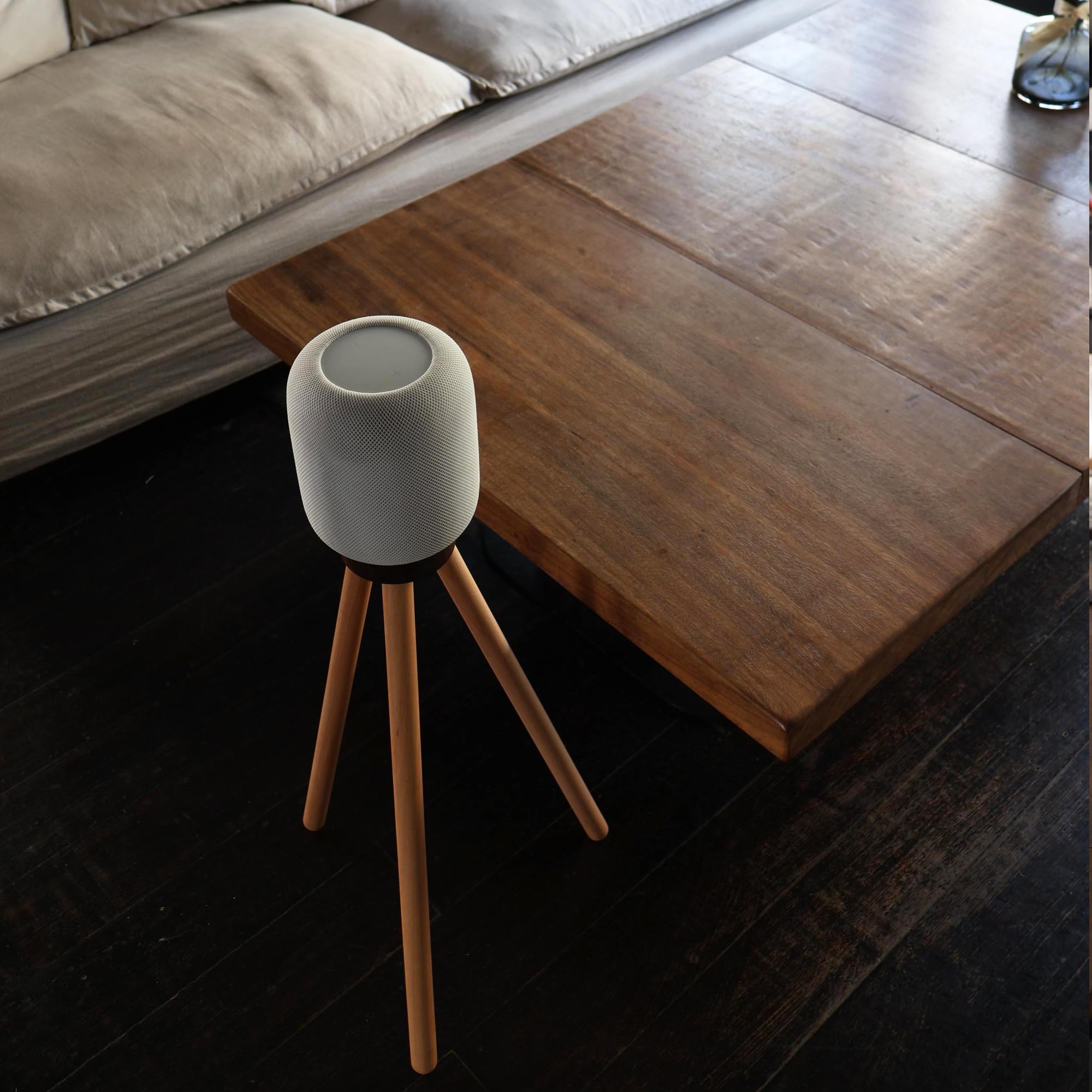 Hookmemo Speaker Stand For Homepod 2 (2023) (Real Wood Stand:Walnut+Beech)